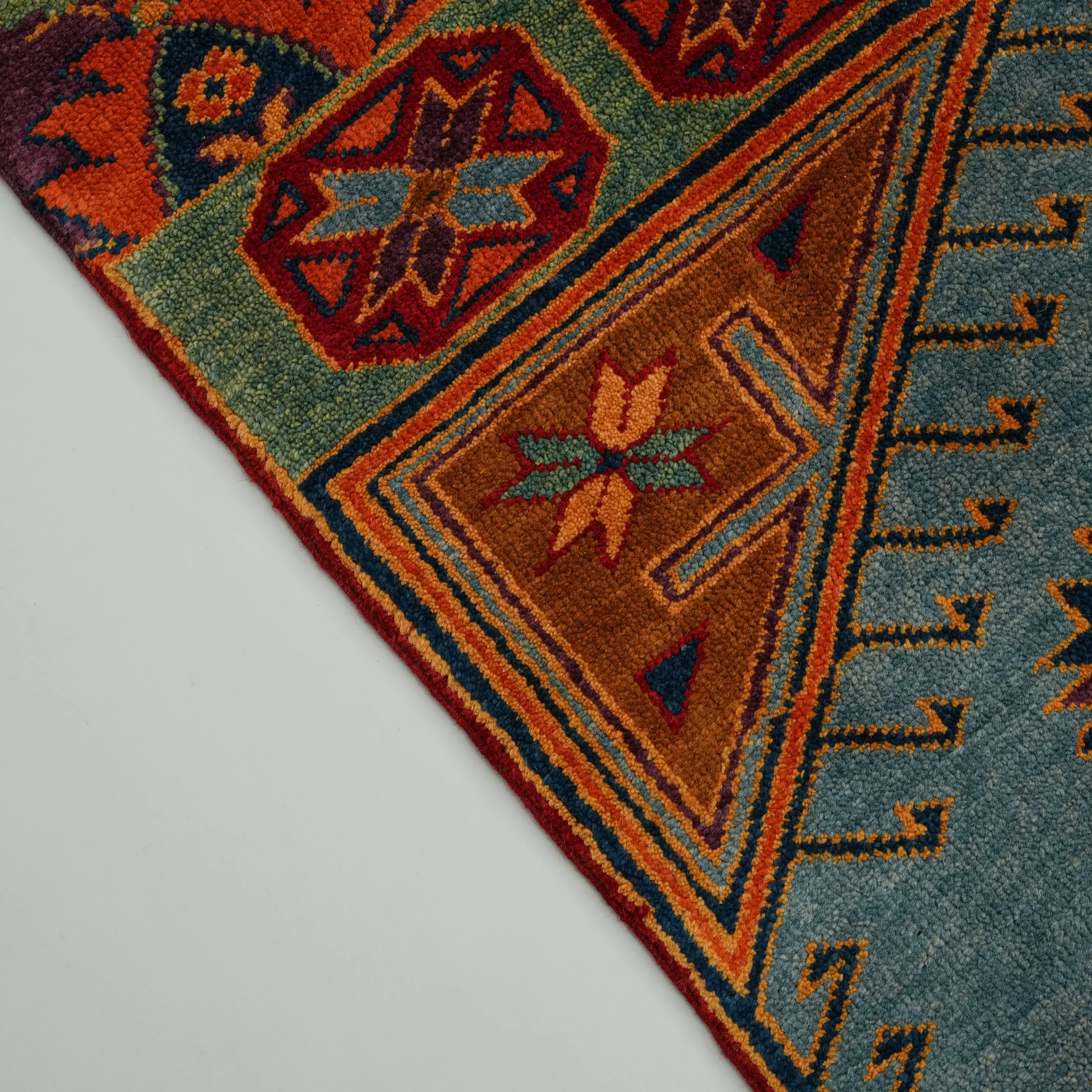 Anadolu Şal Series Handwoven Wool Patchwork Pattern Rug