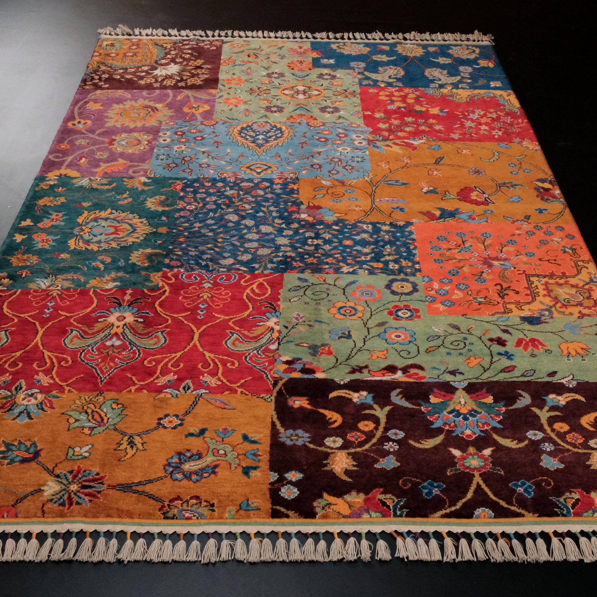 Patchwork Design Hand Woven Carpet