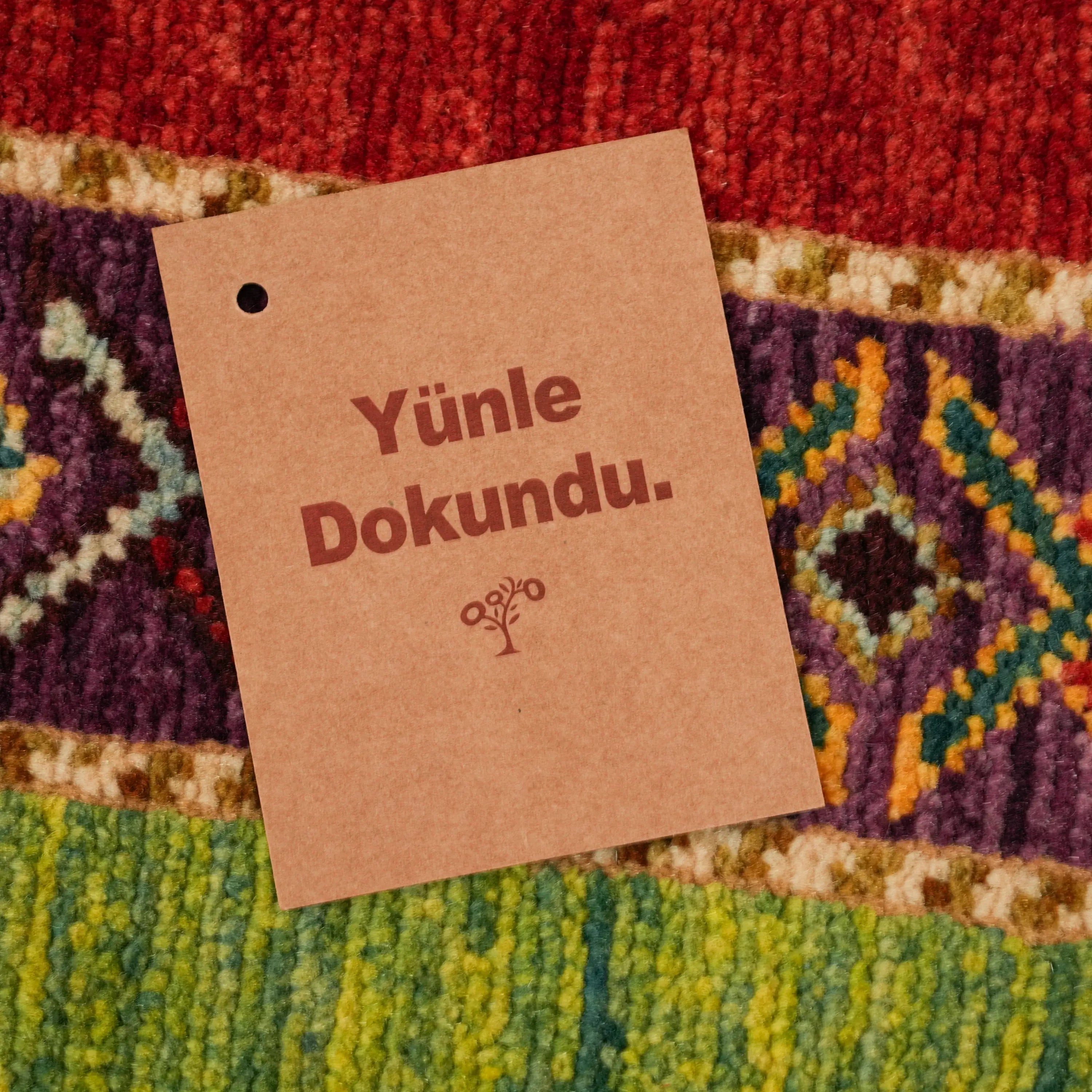 Anadolu Şal Series Colorful Handwoven Sivas Zara Patterned Wool Rug