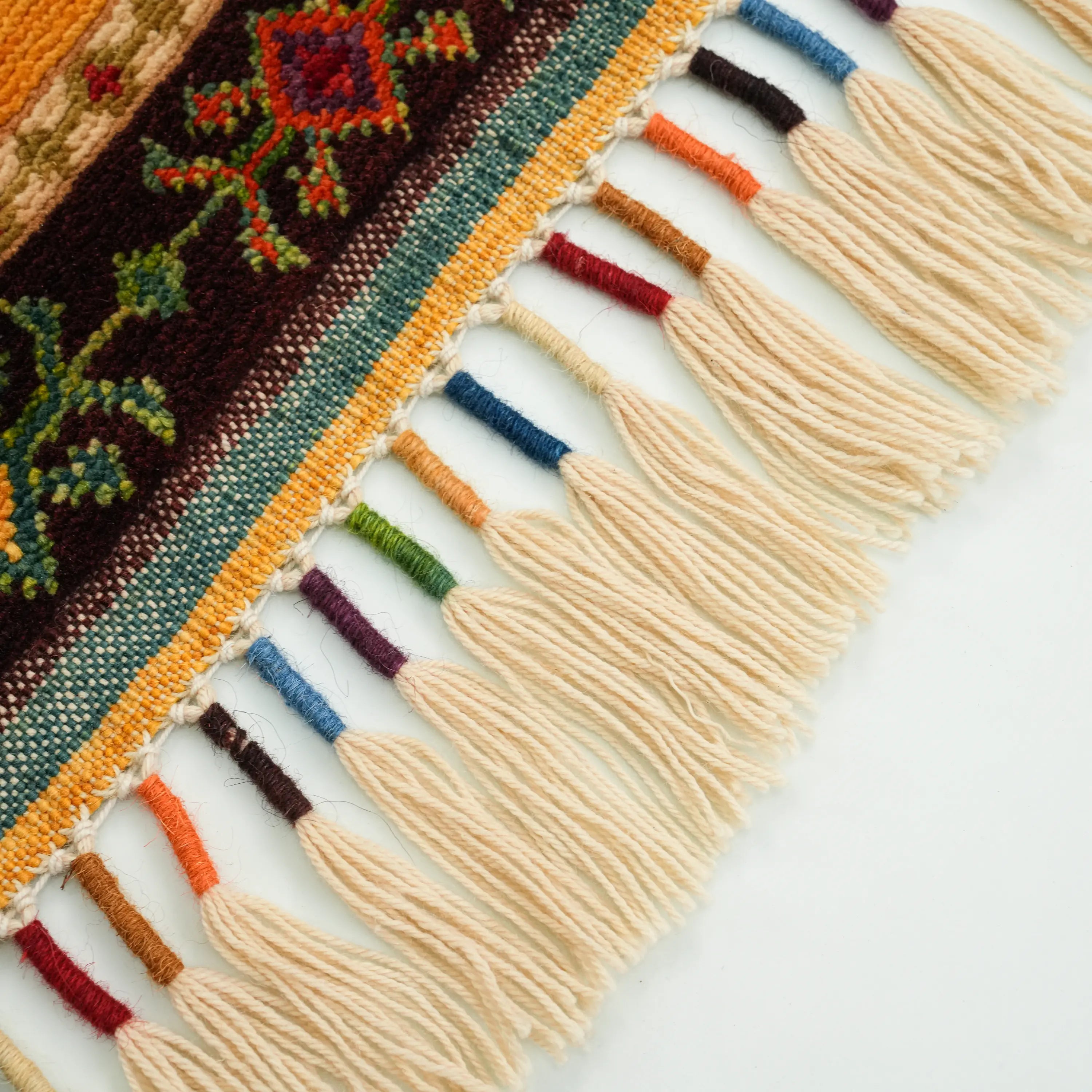 Anadolu Şal Series Colorful Handwoven Sivas Zara Patterned Wool Rug