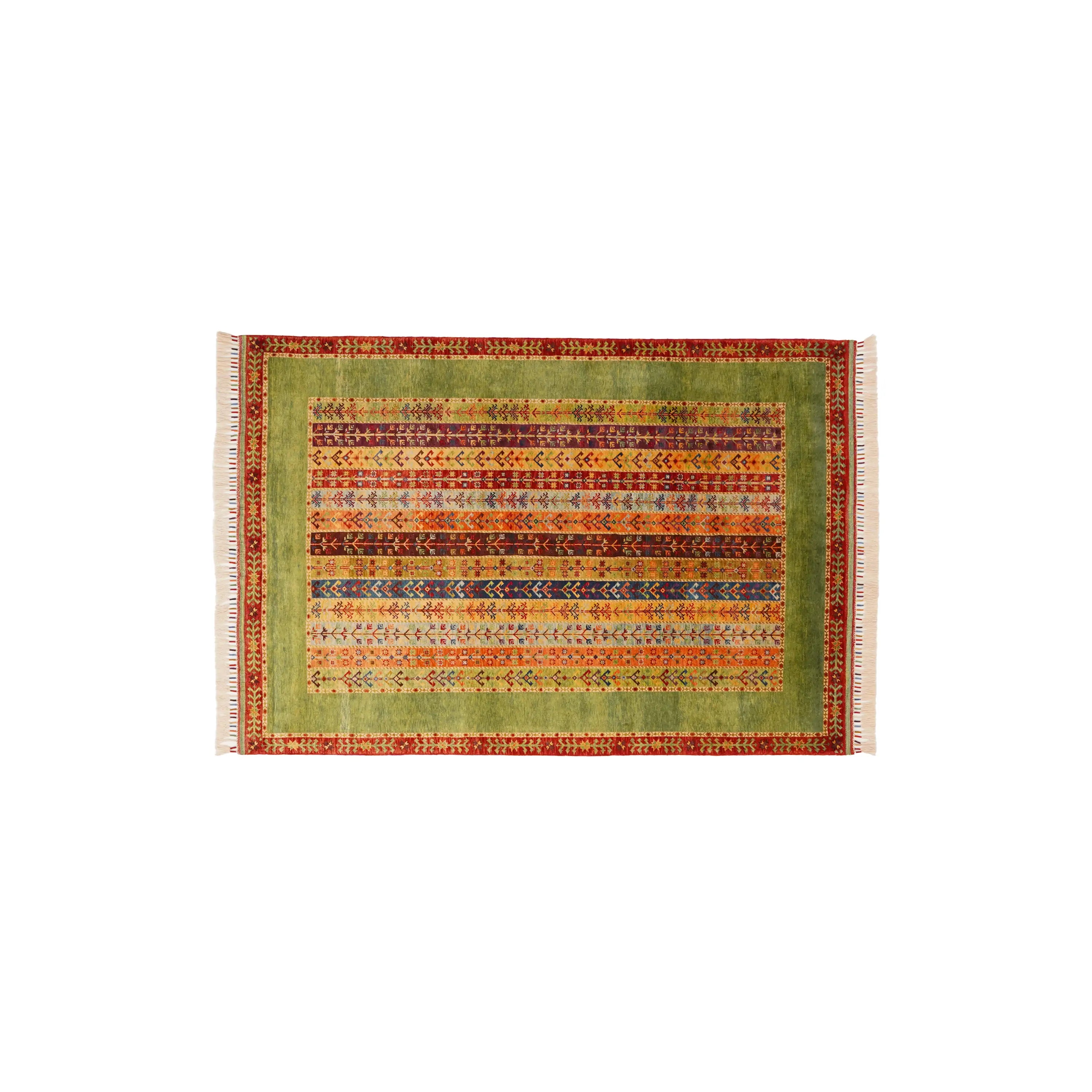Anadolu Şal Series Sivas Zara Patterned Handwoven Wool Colorful Rug