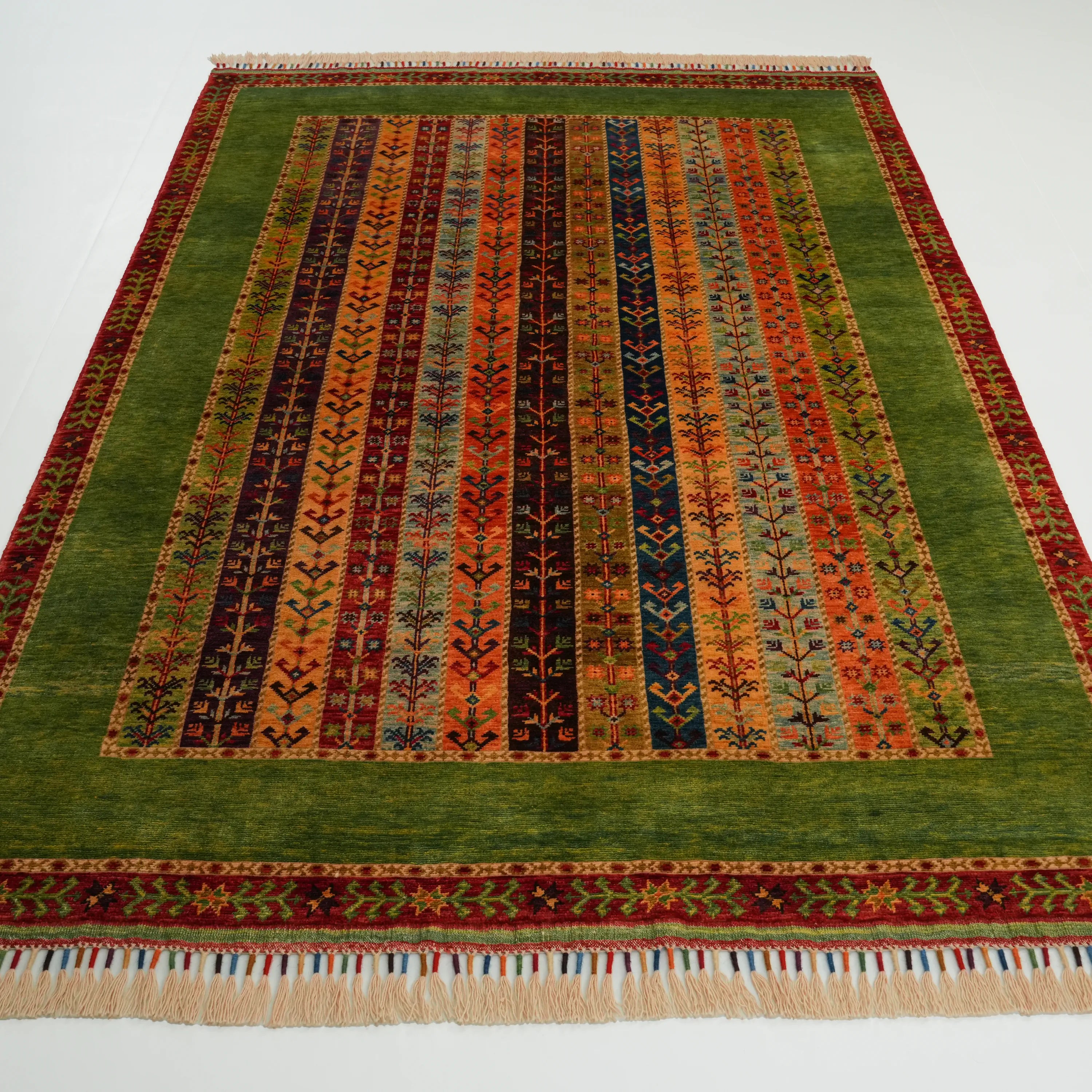 Anadolu Şal Series Sivas Zara Patterned Handwoven Wool Colorful Rug