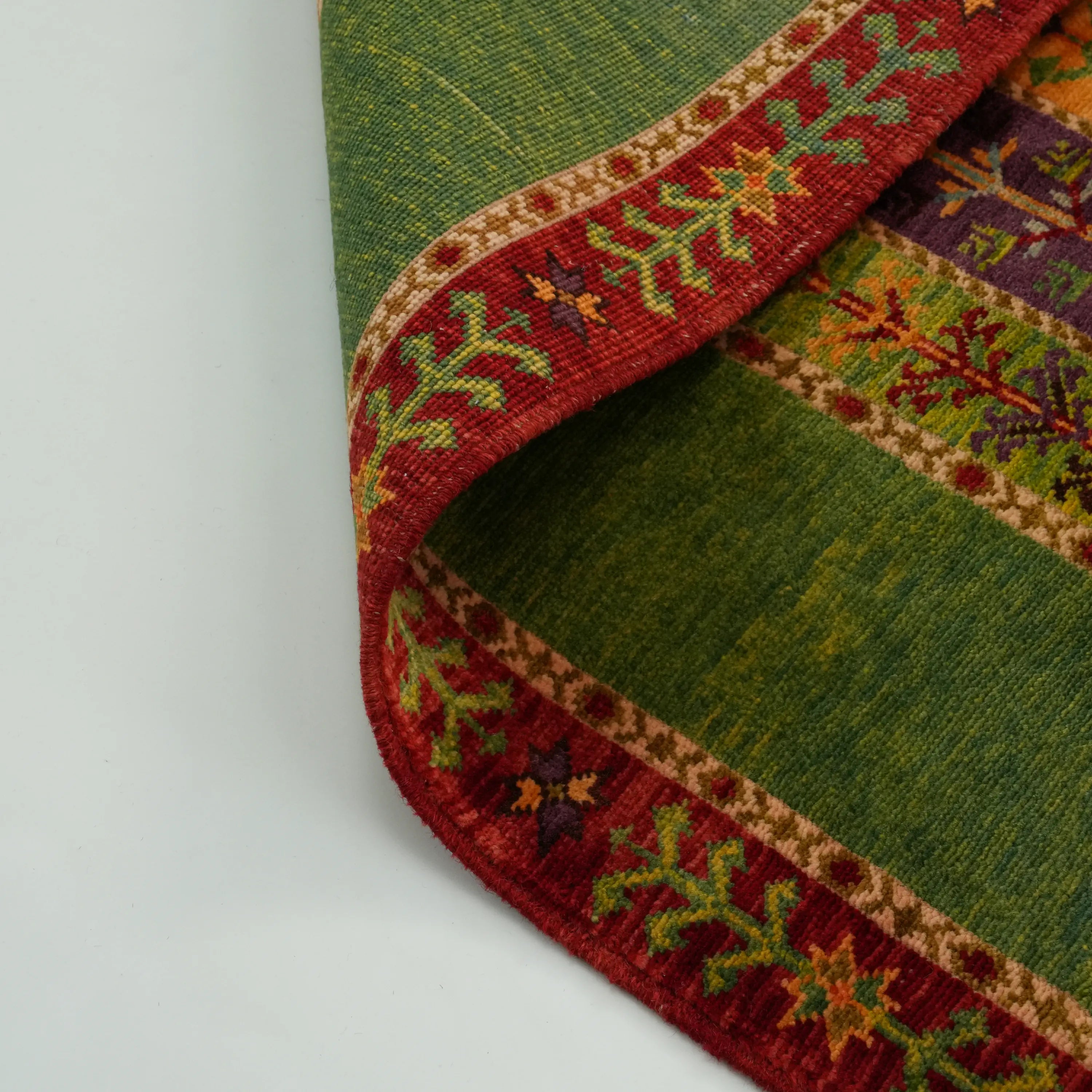 Anadolu Şal Series Sivas Zara Patterned Handwoven Wool Colorful Rug