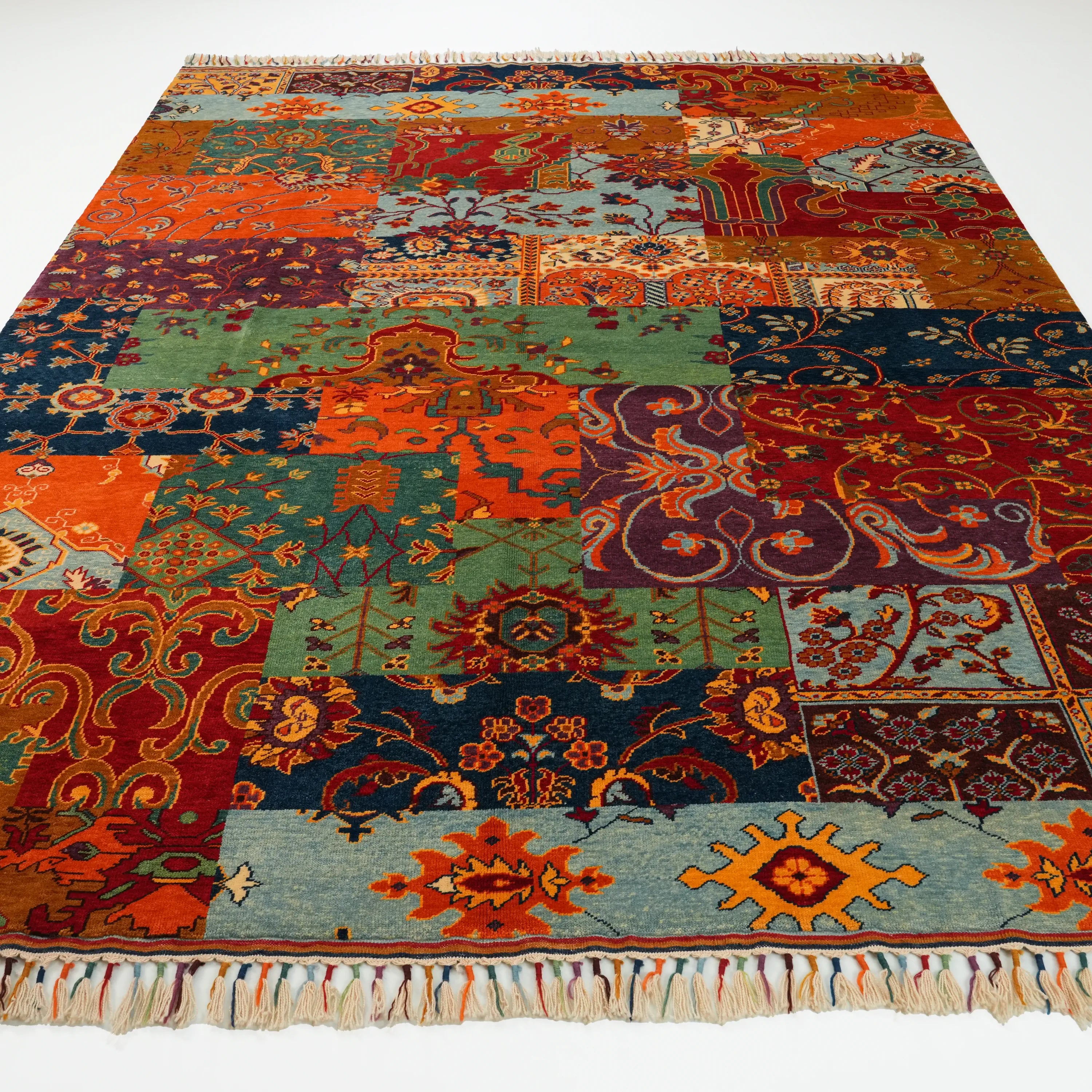 Anadolu Şal Series Wool Handwoven Patchwork Patterned Rug
