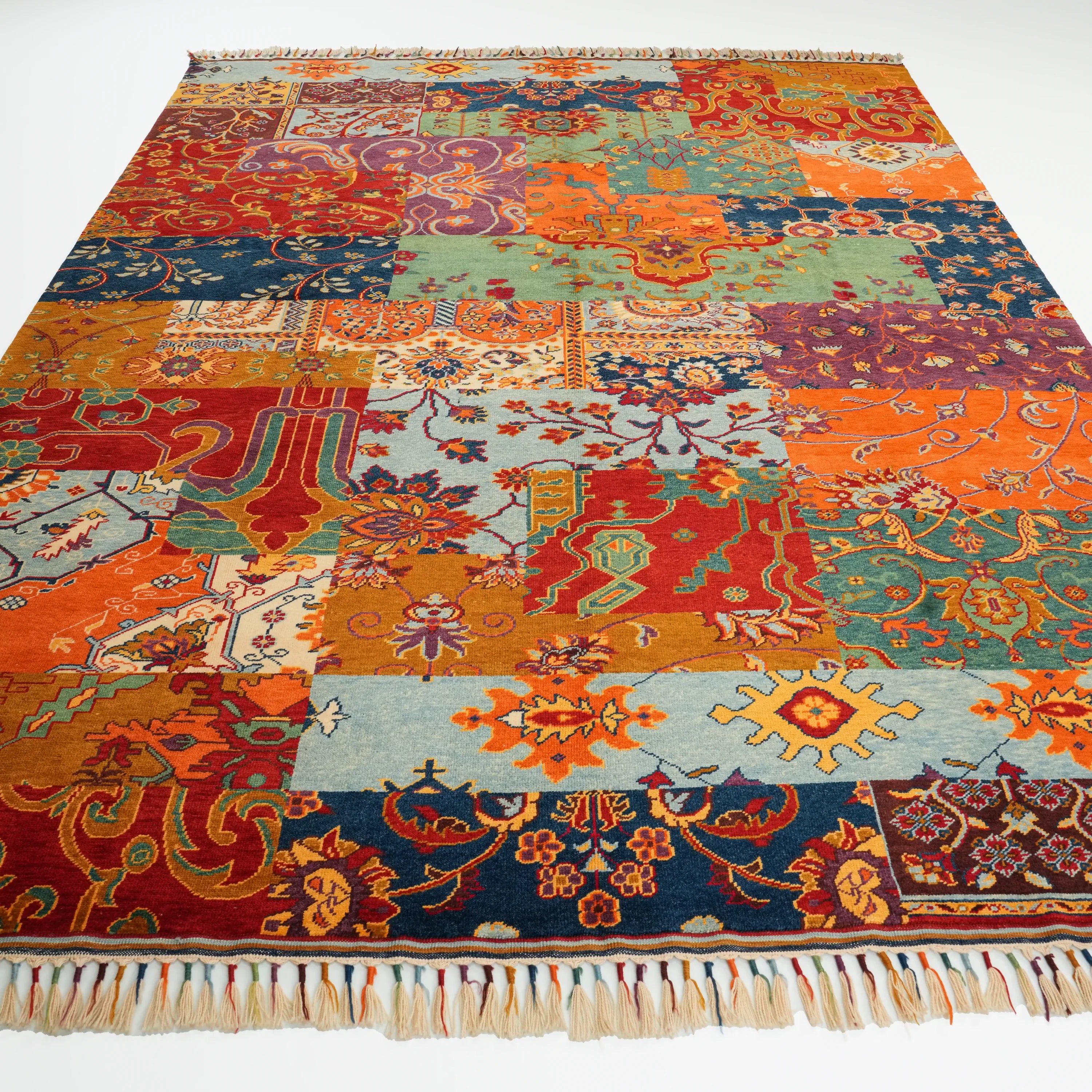 Anadolu Şal Series Wool Handwoven Patchwork Patterned Rug
