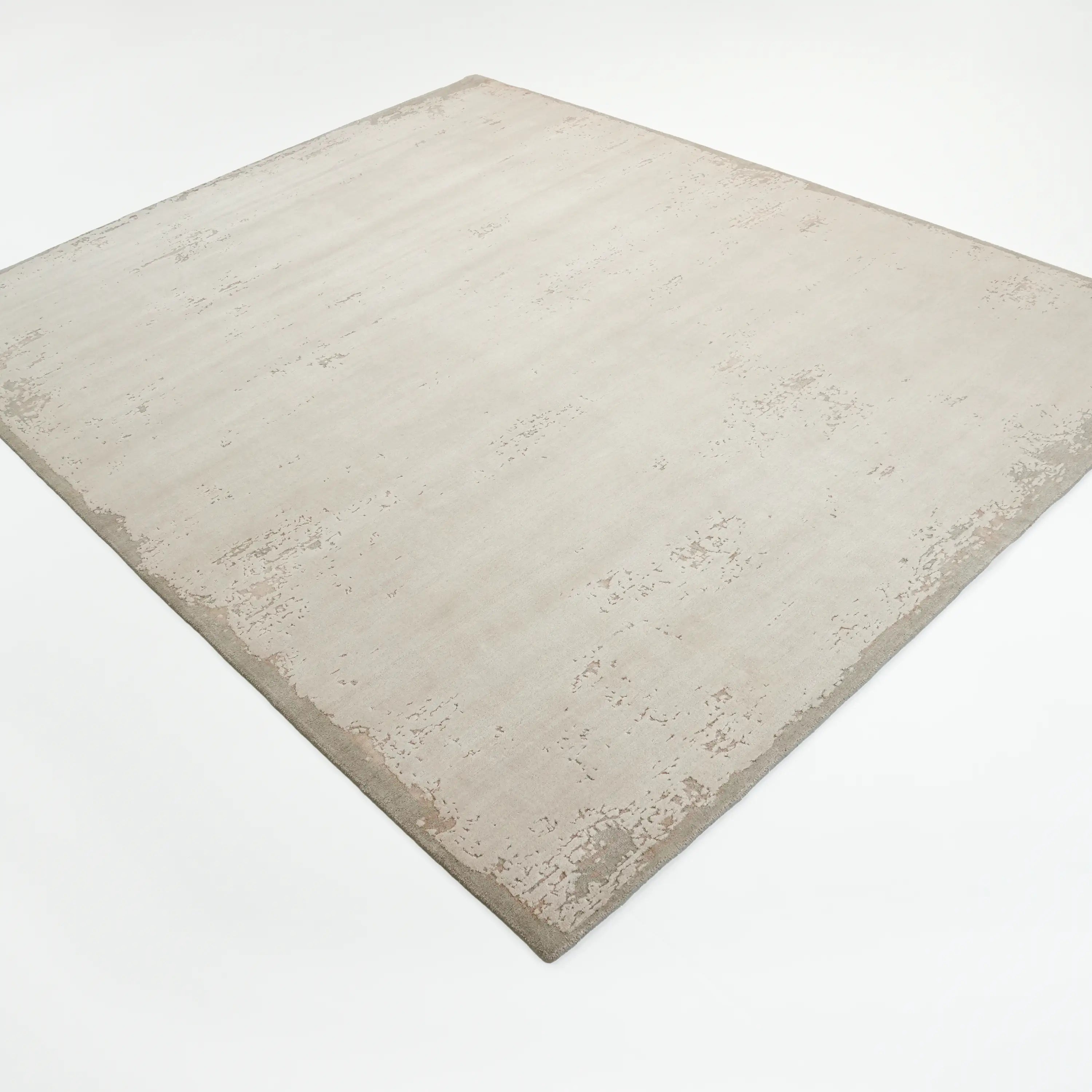 Aren Serisi El Dokuma Sade Desenli Yün Gri Halı