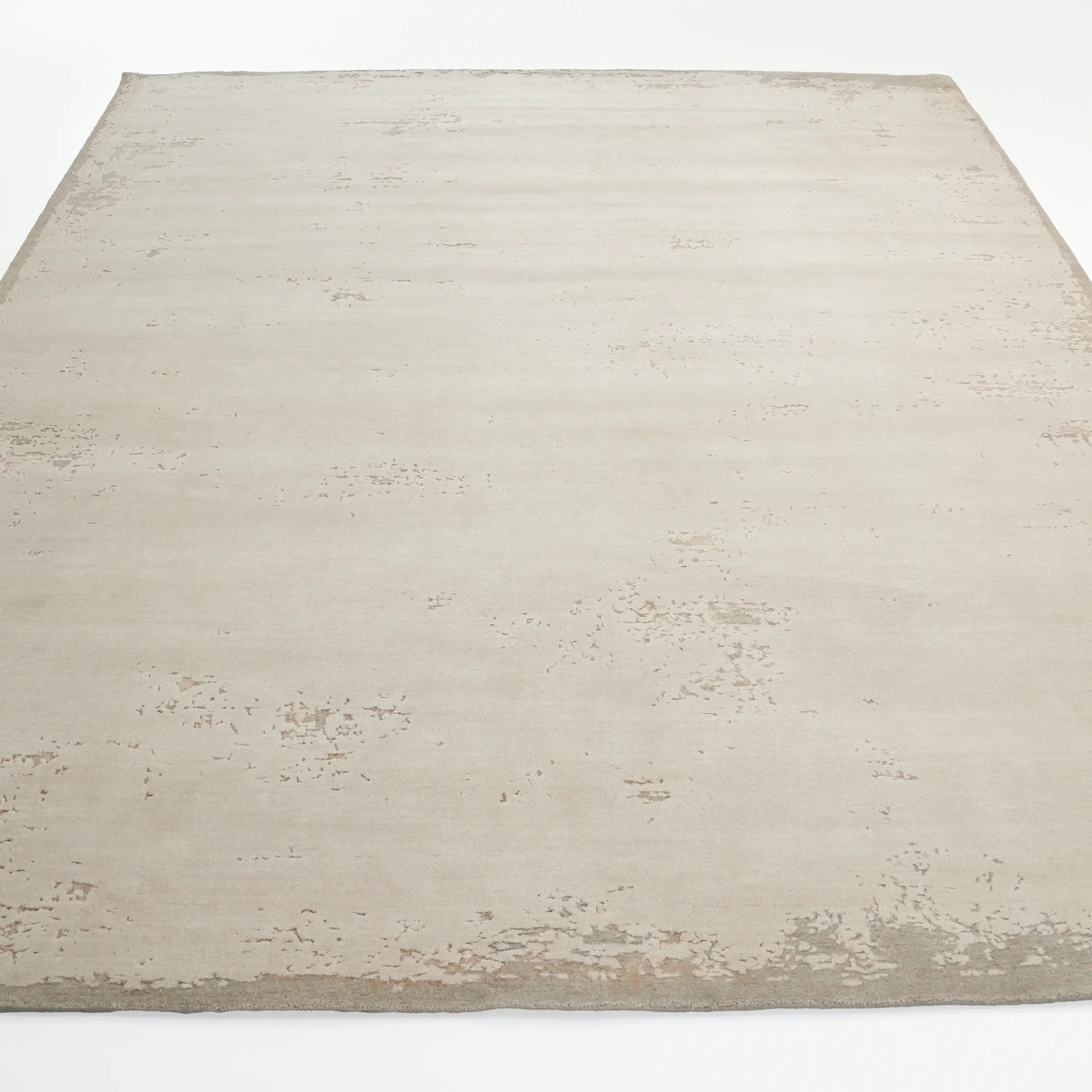 Aren Serisi El Dokuma Sade Desenli Yün Gri Halı