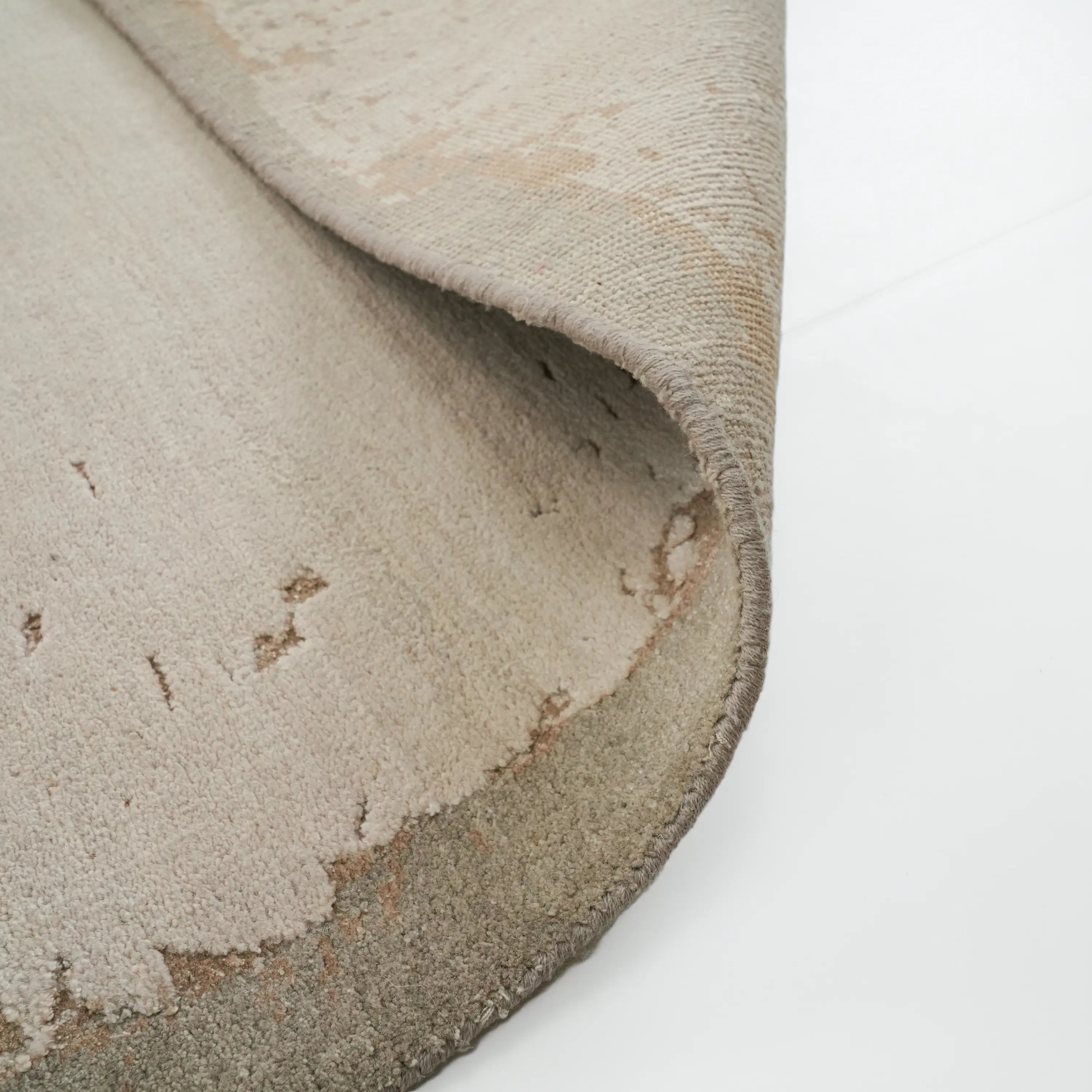 Aren Series Handwoven Plain Pattern Wool Gray Rug