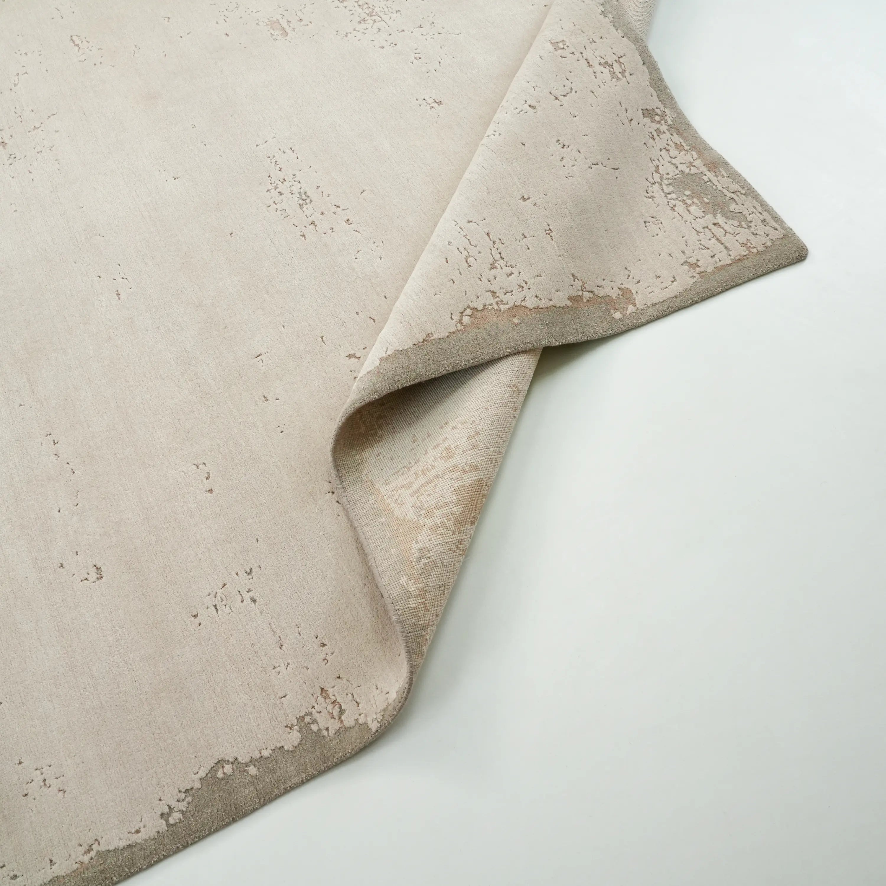 Aren Series Handwoven Plain Pattern Wool Gray Rug