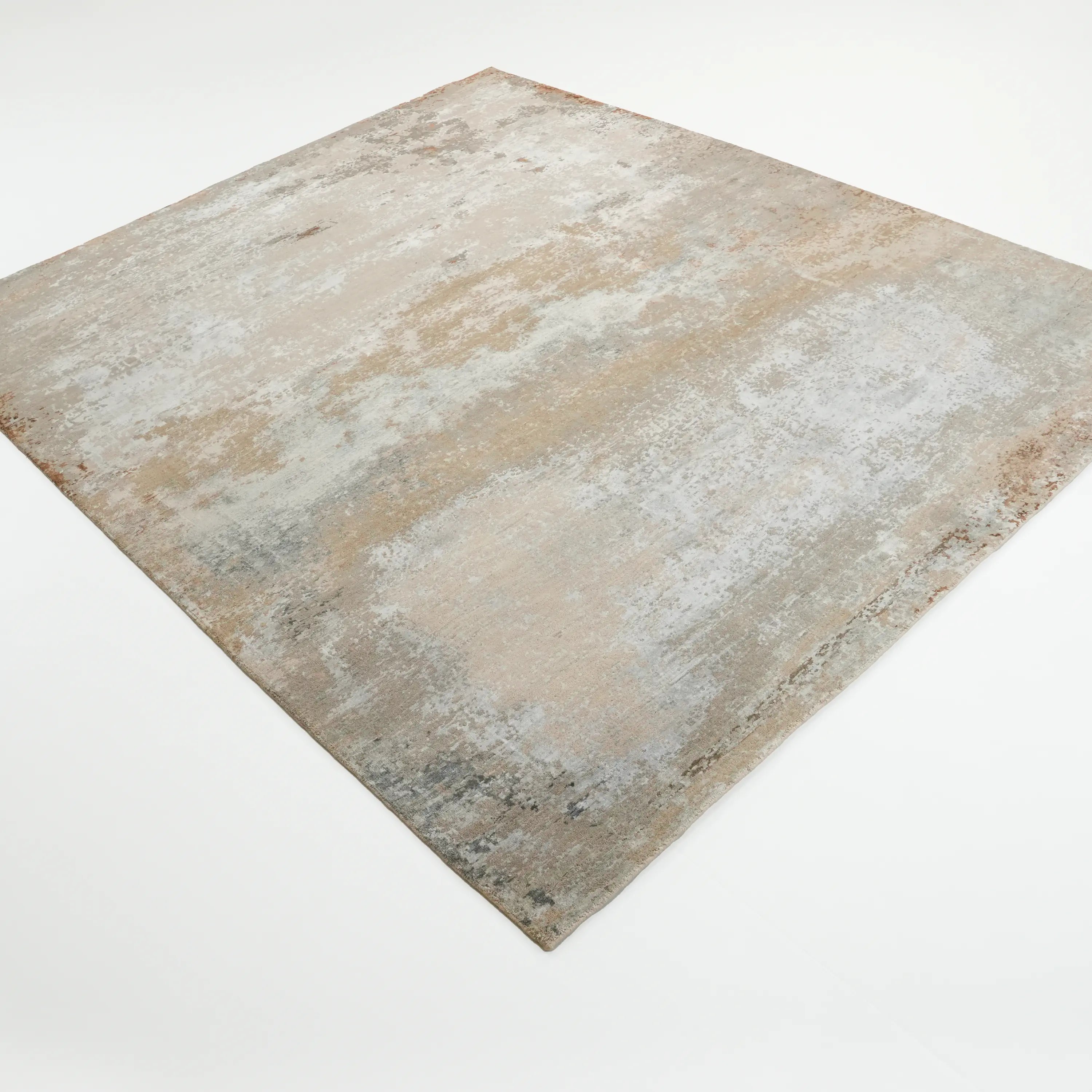 Aren Serisi El Dokuma Sade Desenli Yün Krem Halı