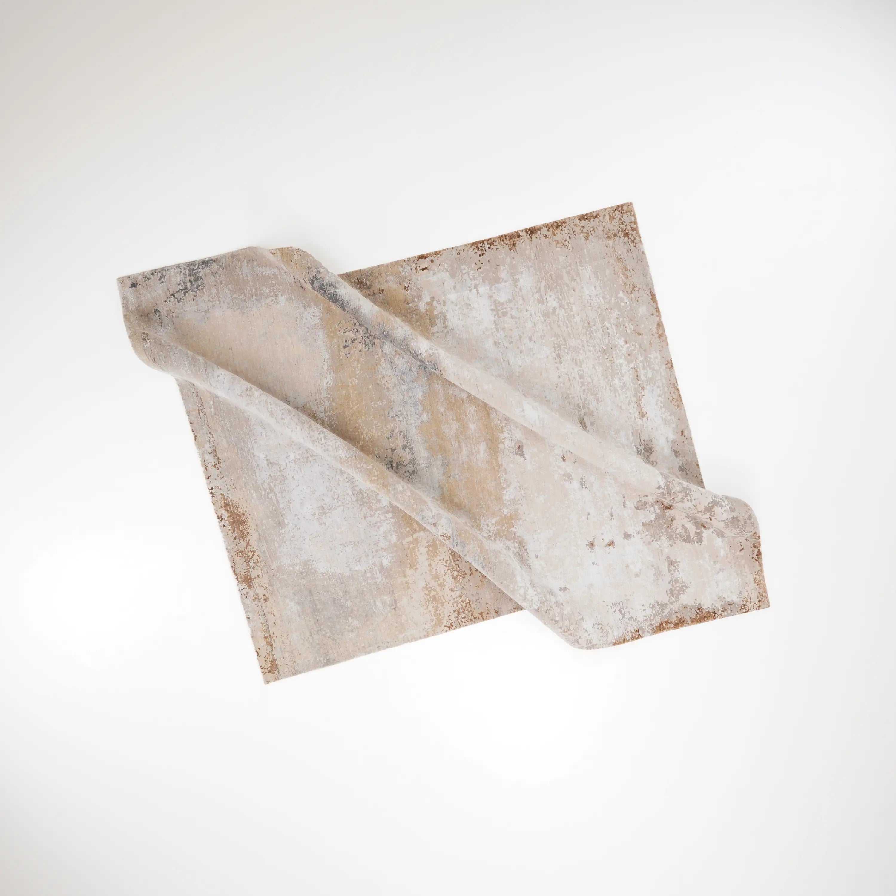 Aren Series Handwoven Plain Pattern Wool Cream Rug