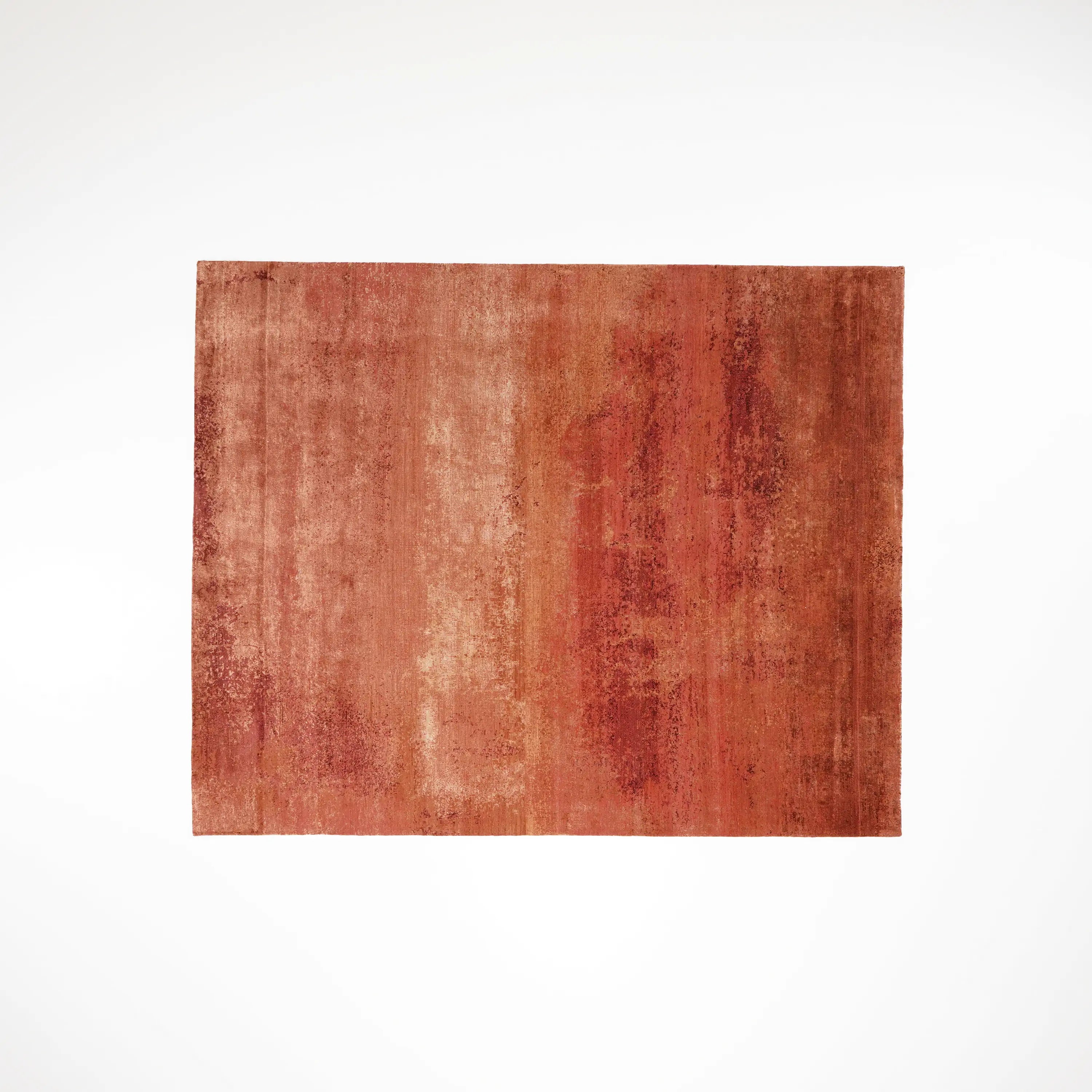 Aren Series Handwoven Plain Pattern Wool Orange Rug