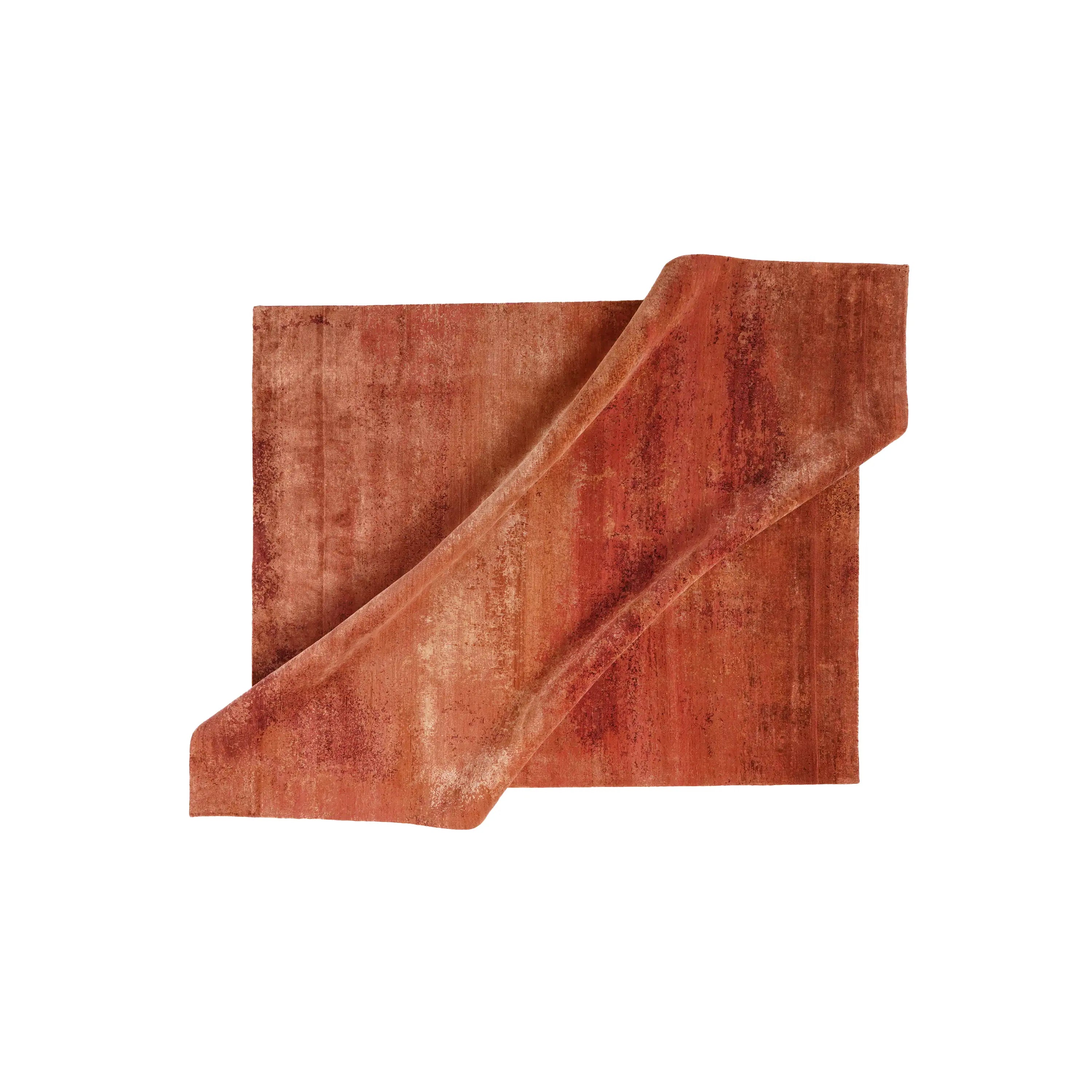 Aren Series Handwoven Plain Pattern Wool Orange Rug