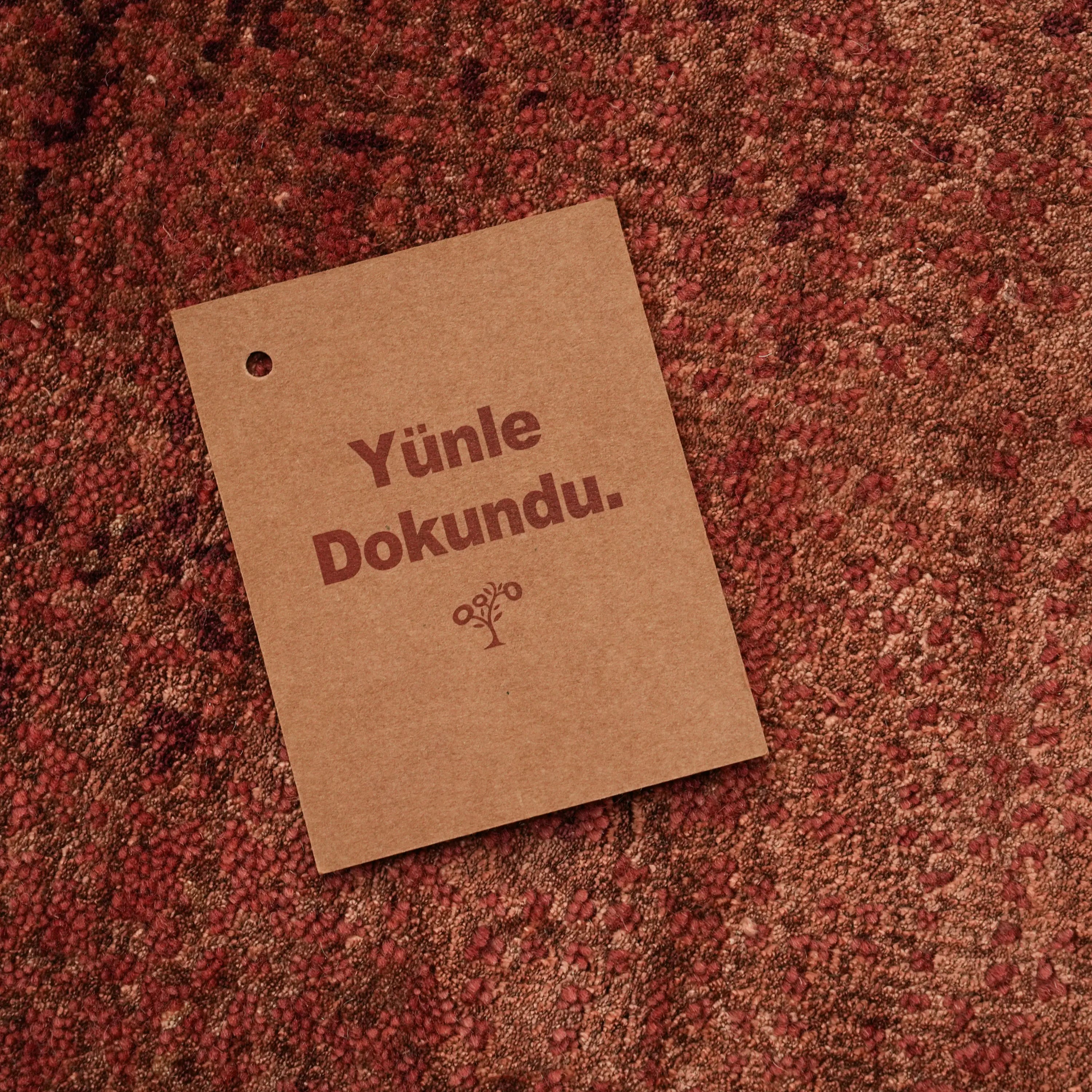 Aren Series Handwoven Plain Pattern Wool Orange Rug