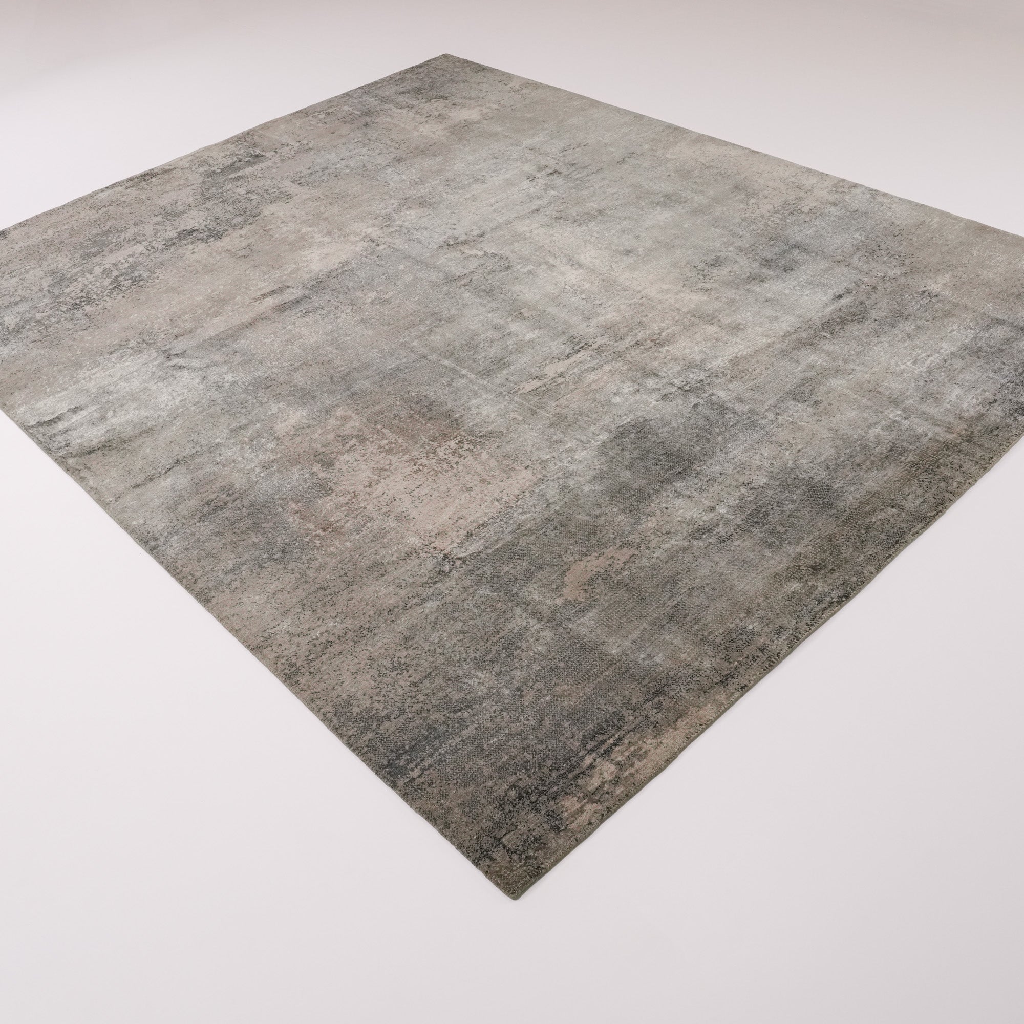 Aren Serisi El Dokuma Soyut Desenli Gri Halı