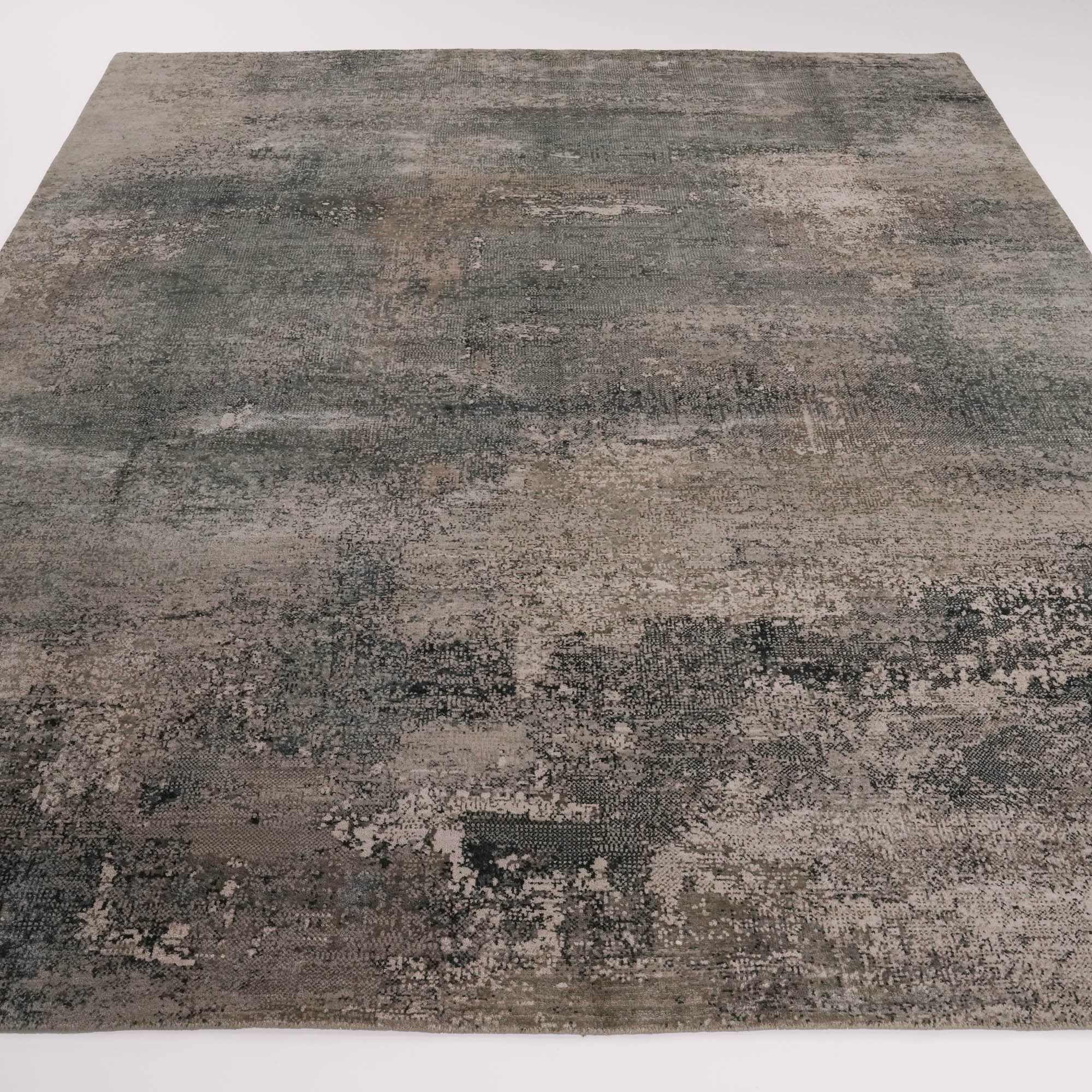 Aren Serisi El Dokuma Soyut Desenli Gri Halı