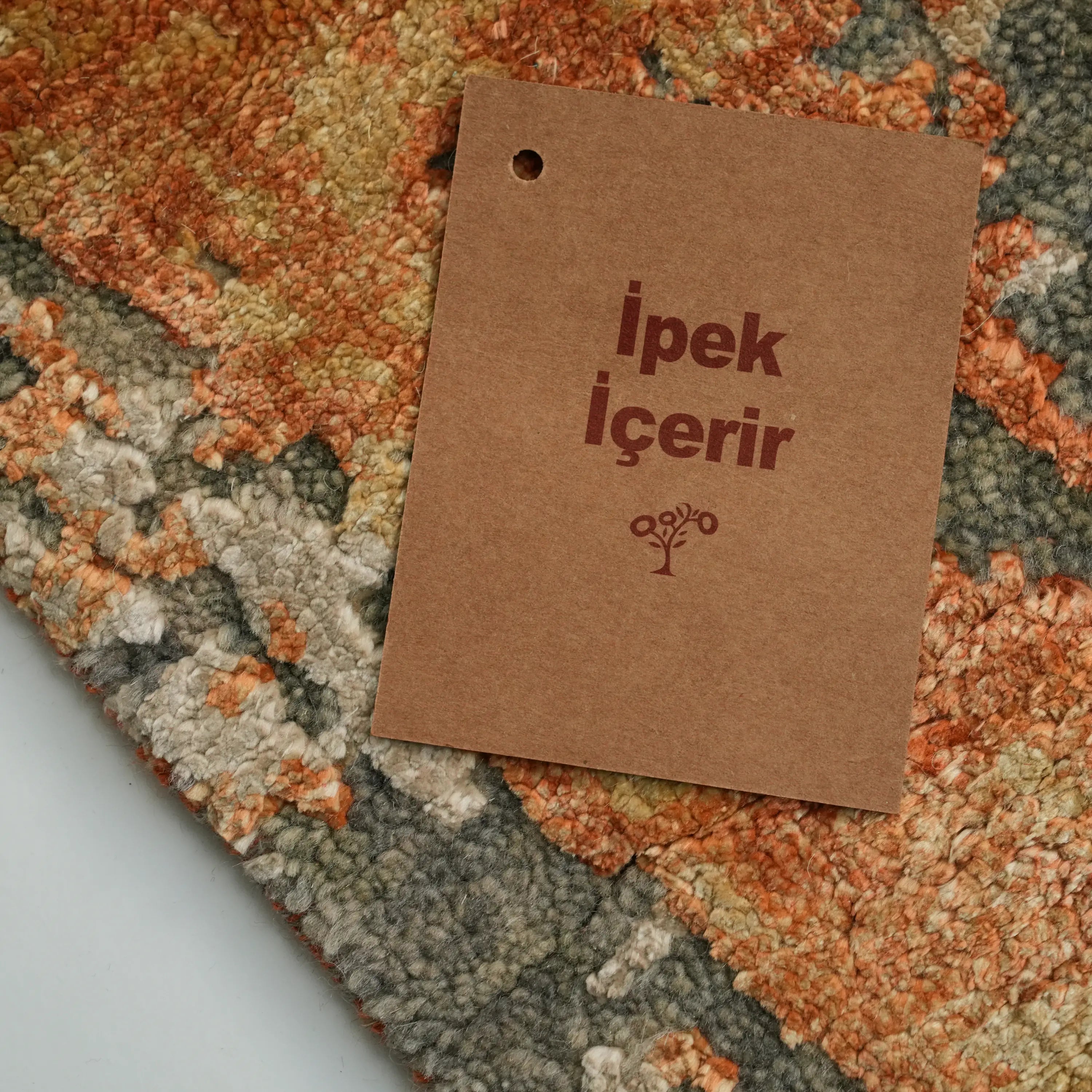 Aren Series Handwoven Abstract Patterned Gray Silky Rug