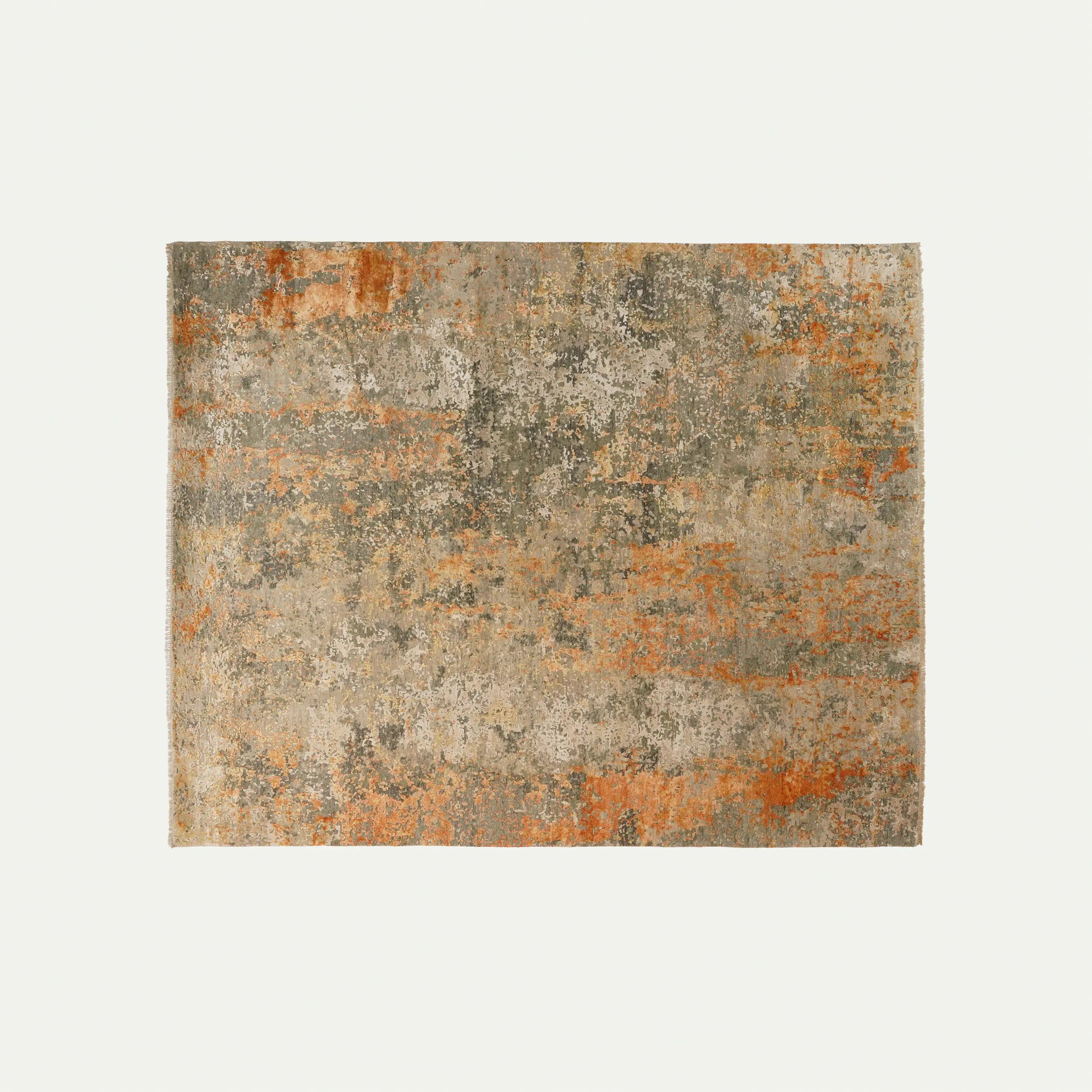 Aren Series Handwoven Abstract Patterned Gray Silky Rug