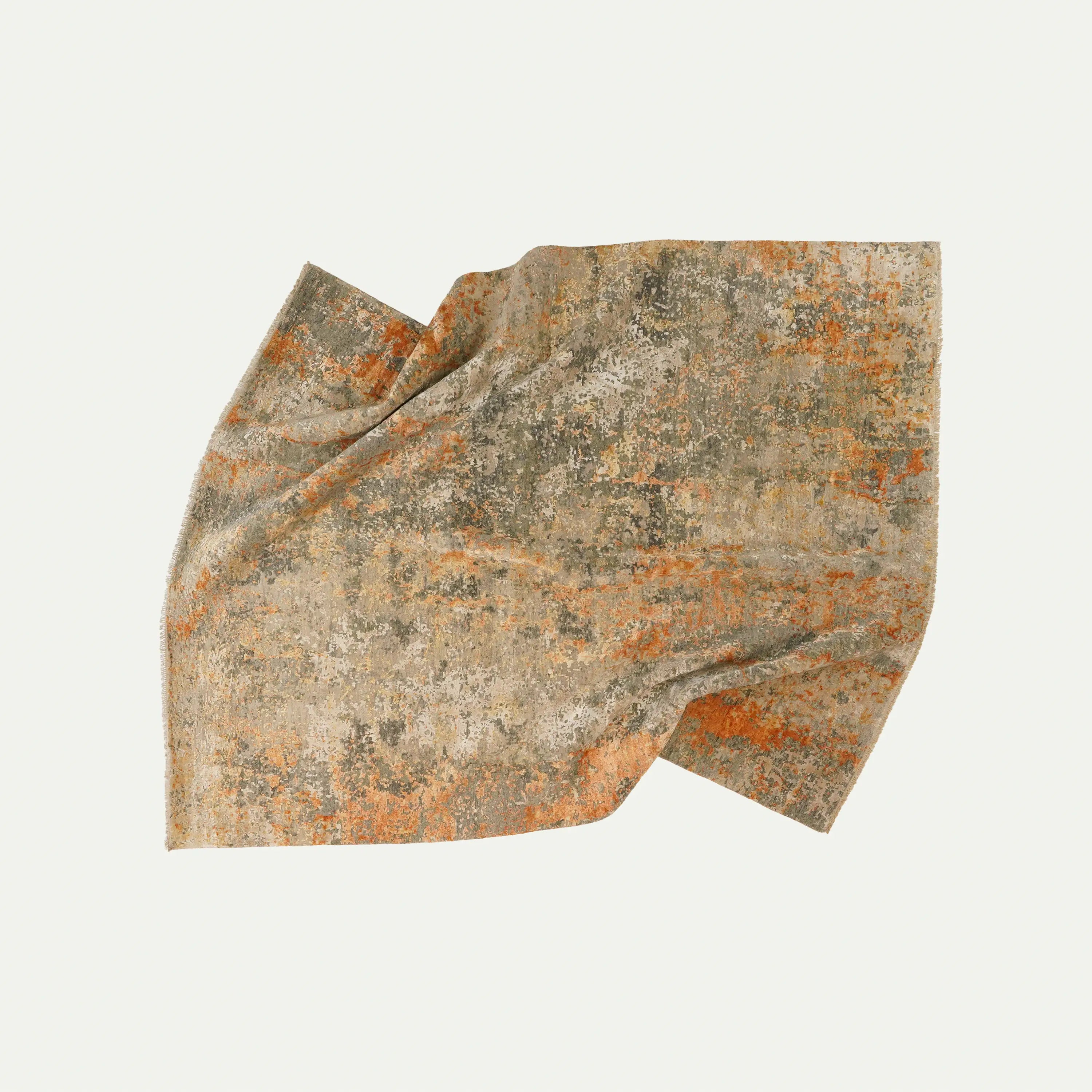 Aren Series Handwoven Abstract Patterned Gray Silky Rug