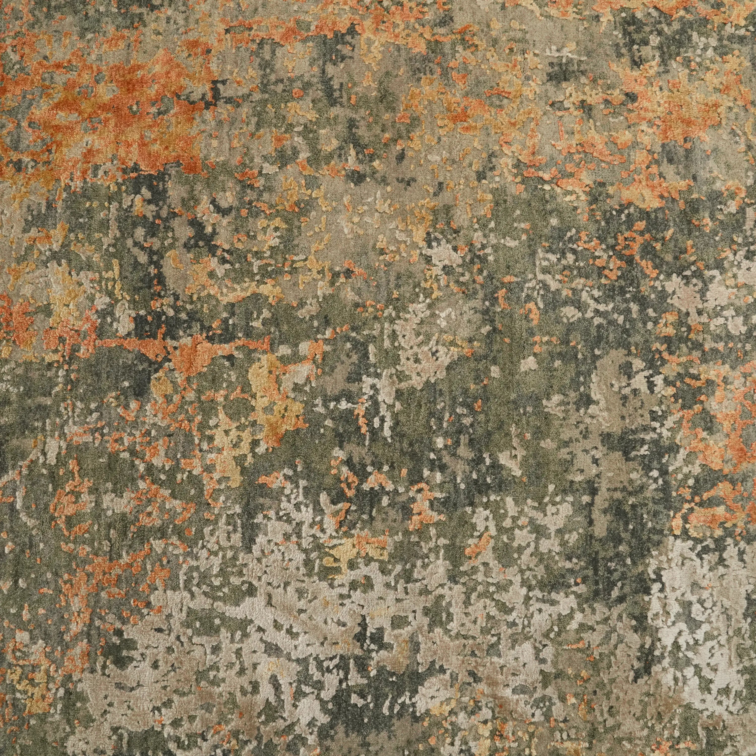 Aren Series Handwoven Abstract Patterned Gray Silky Rug