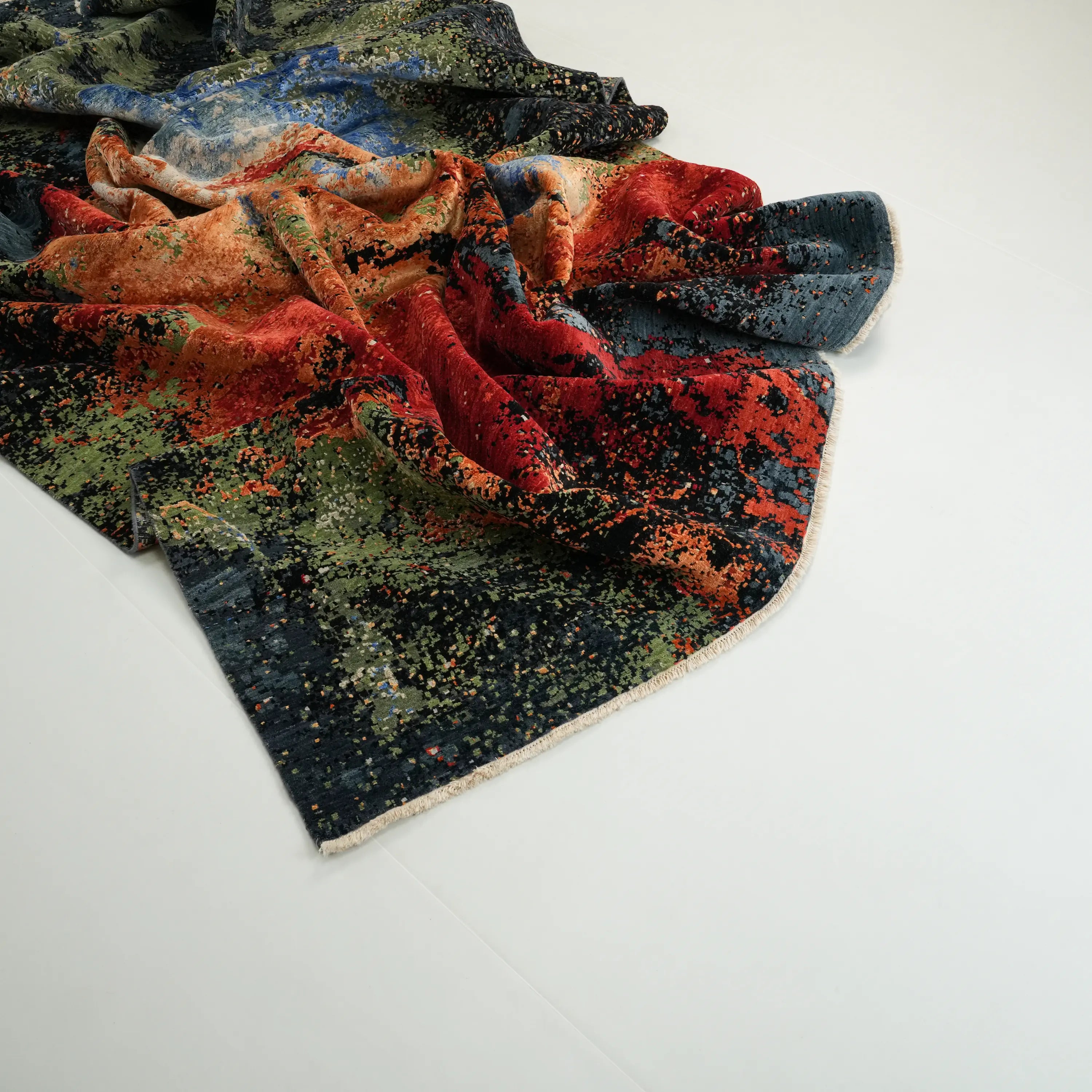 Aren Series Handwoven Abstract Pattern Colorful Wool Rug