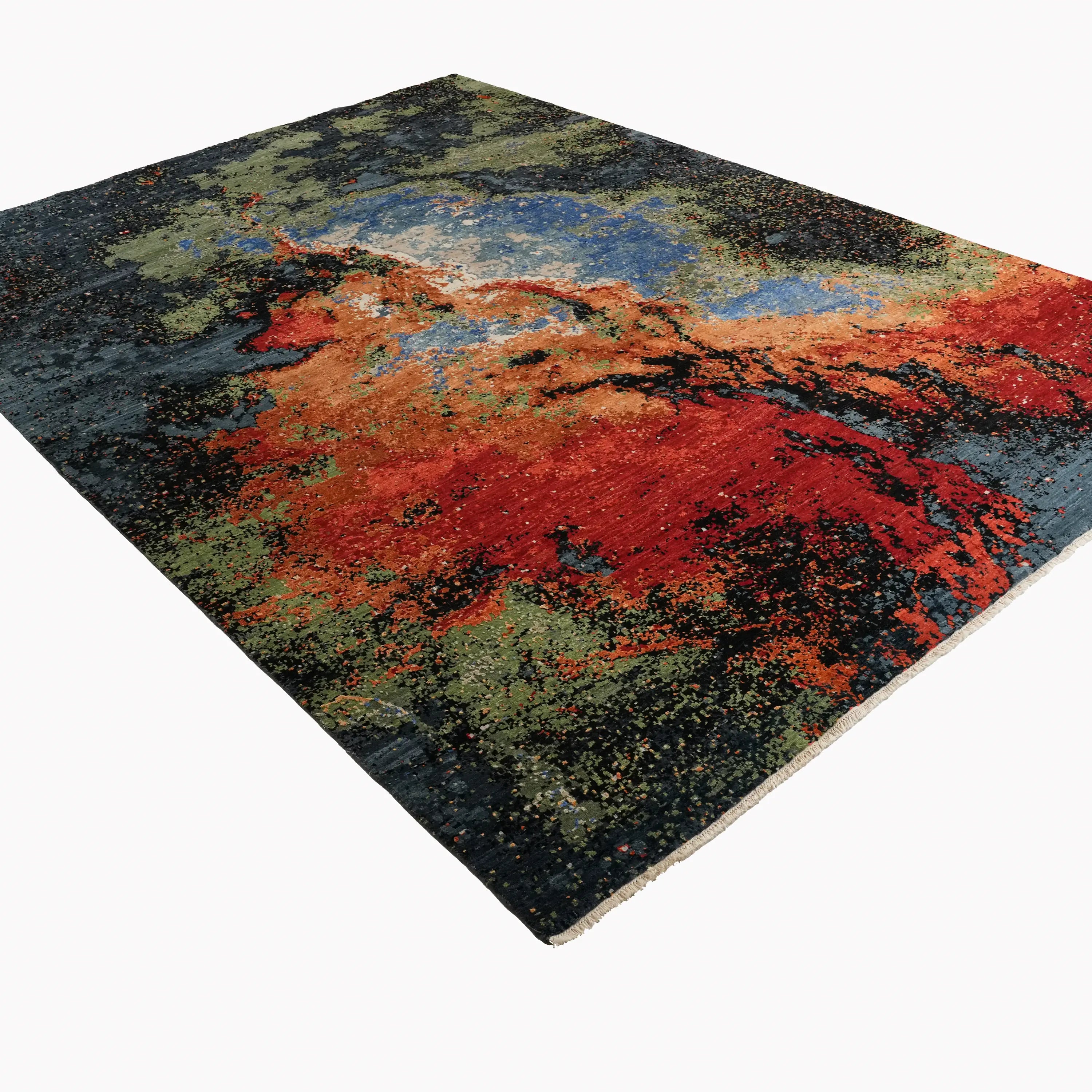 Aren Series Handwoven Abstract Pattern Colorful Wool Rug