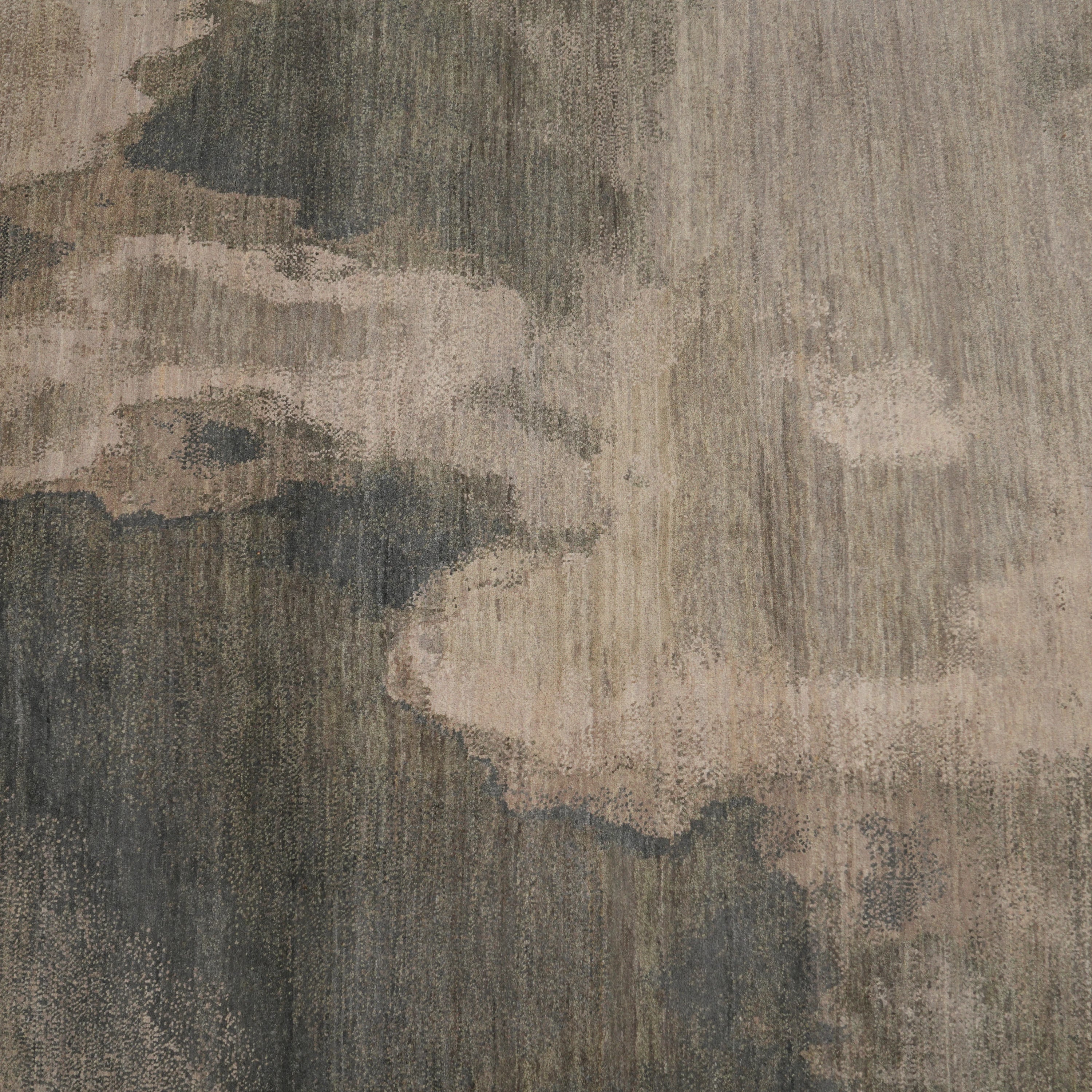 Aren Serisi El Dokuma Soyut Desenli Yün Gri Halı