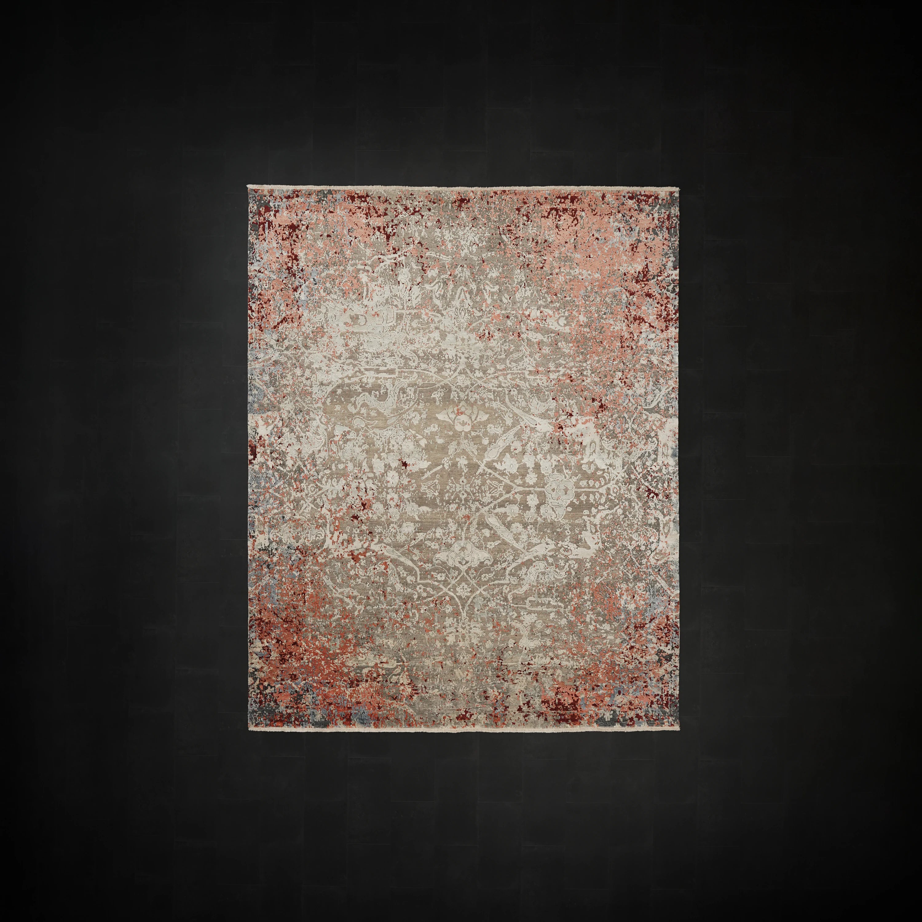 Aren Serisi El Dokuma Soyut Desenli Yün Rengarenk Halı