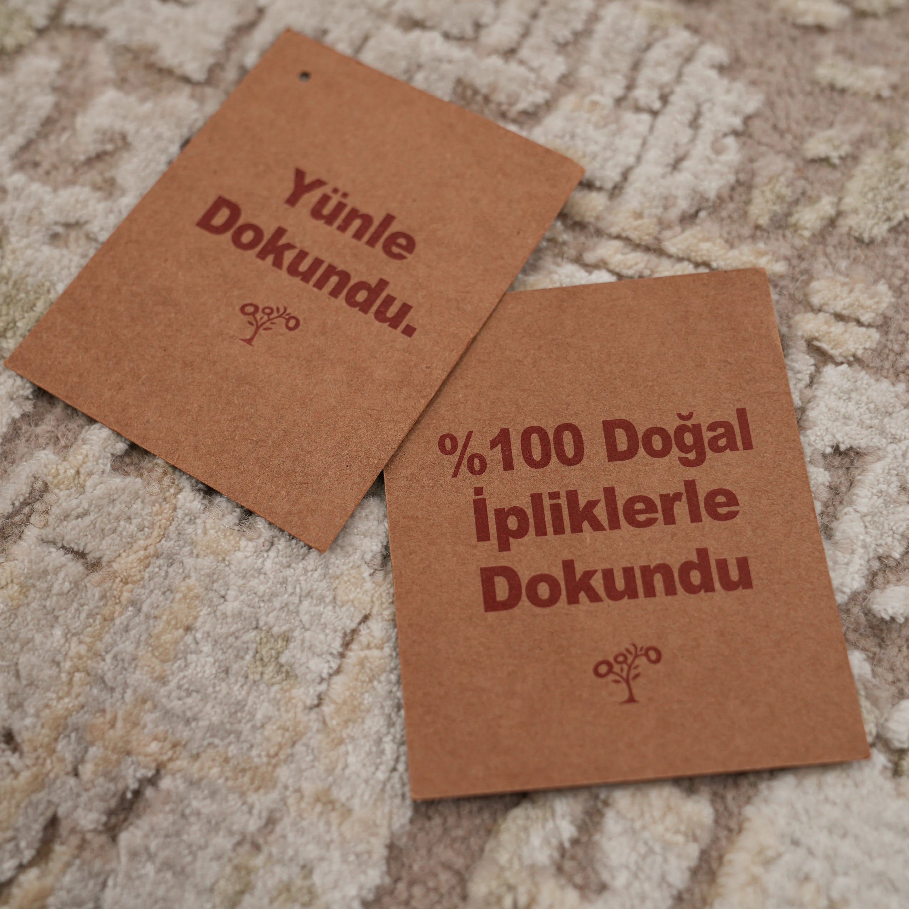 Aren Serisi El Dokuma Soyut Desenli Yün Vizon Halı