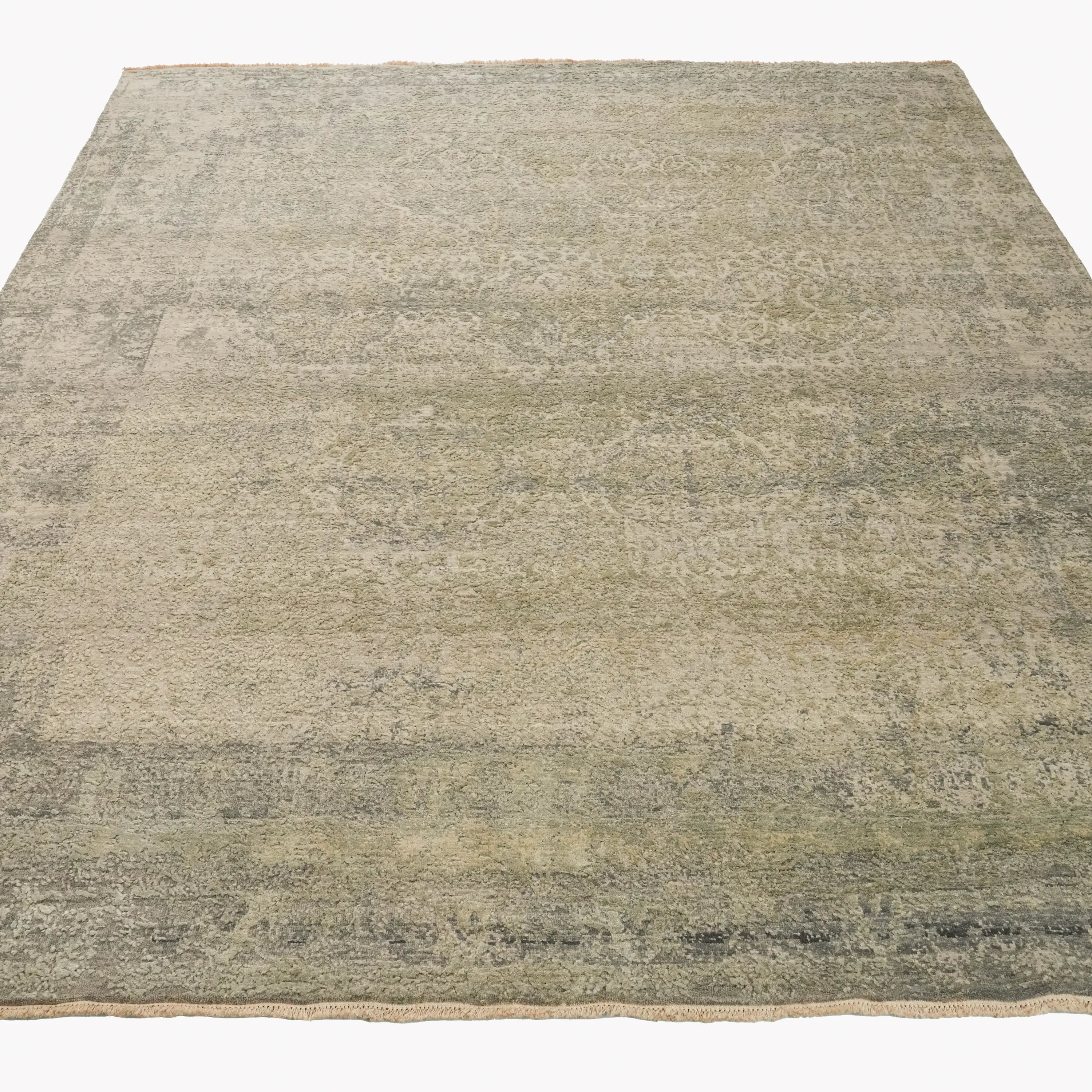 Aren Series Handwoven Vintage Patterned Gray Silky Rug