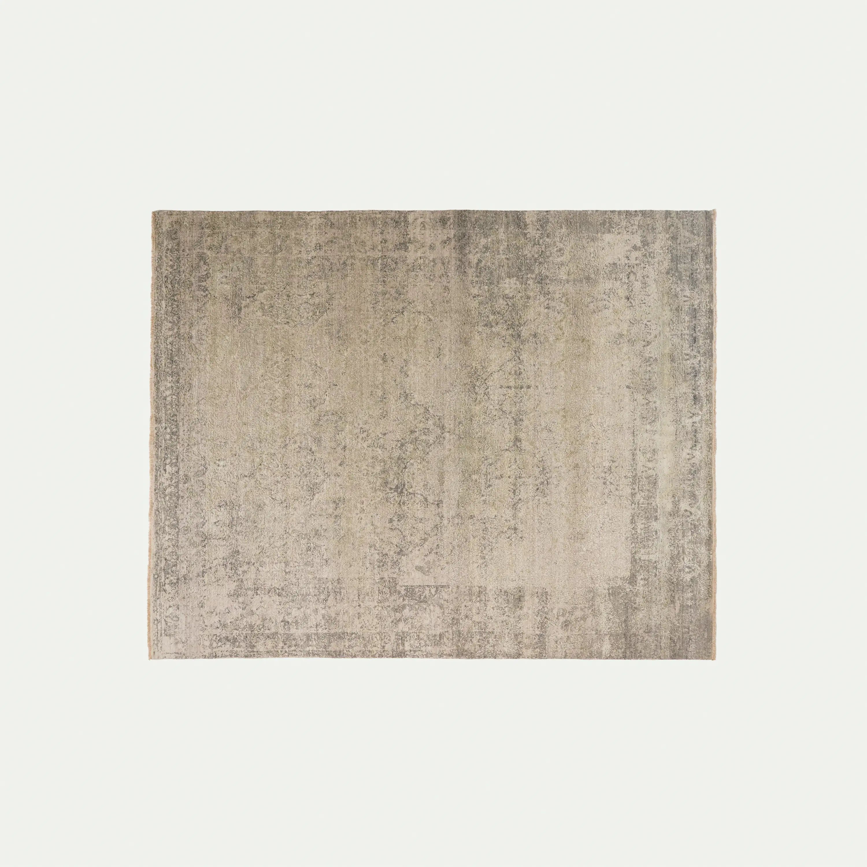 Aren Series Handwoven Vintage Patterned Gray Silky Rug