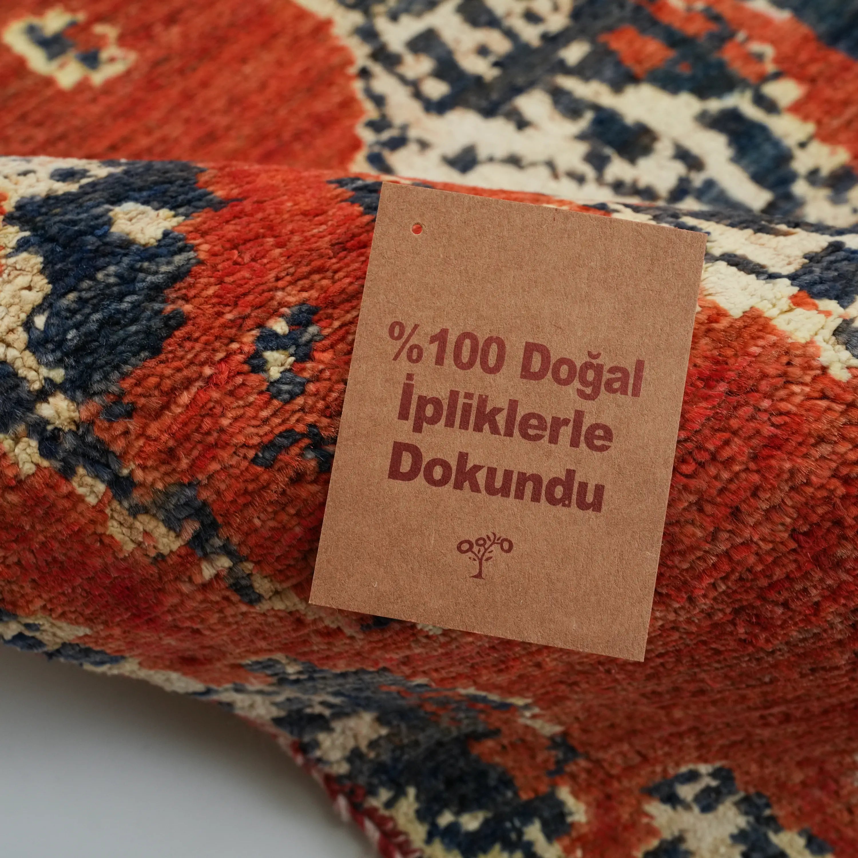 Ayan Series Handwoven Abstract Patterned Terra Wool Rug