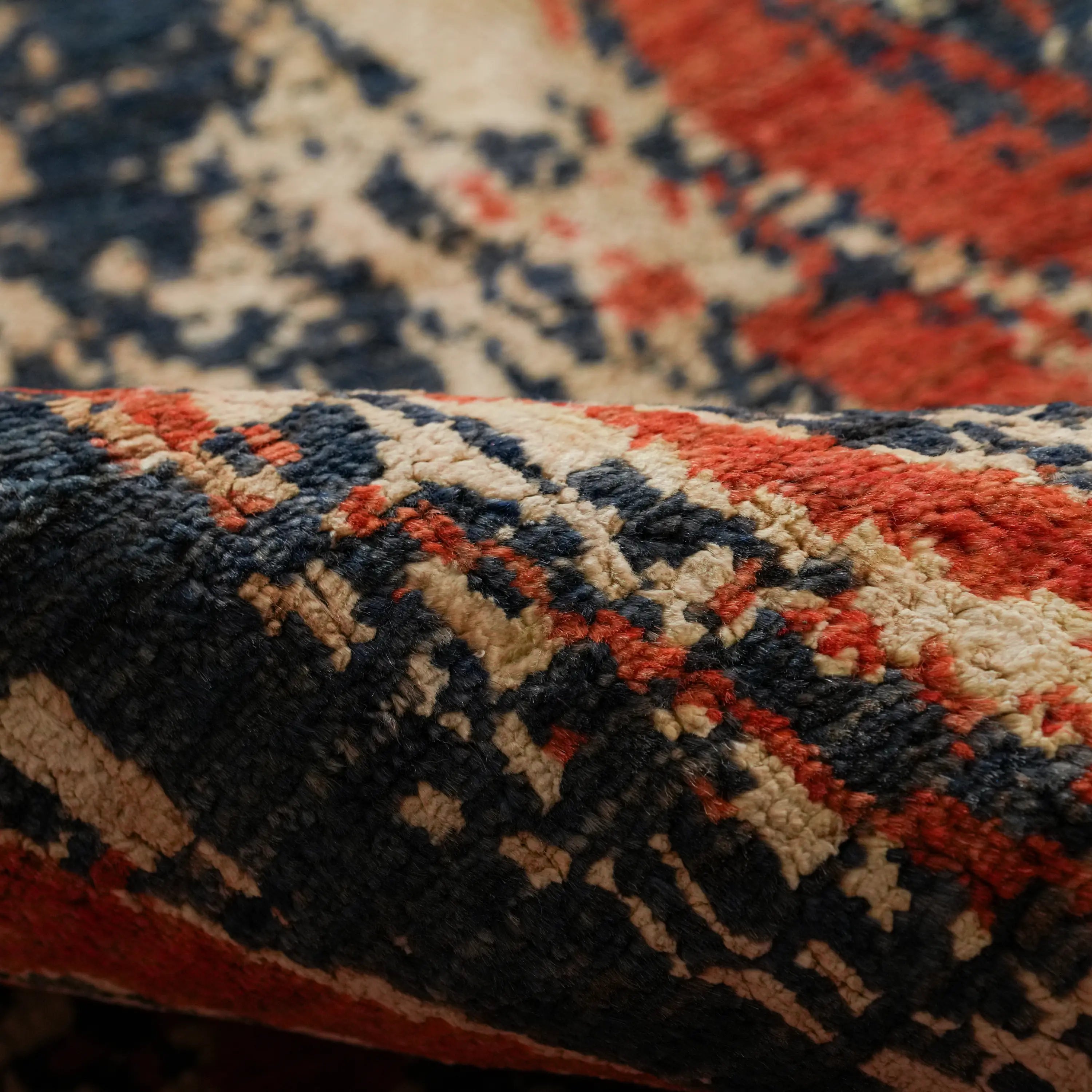 Ayan Series Handwoven Abstract Patterned Terra Wool Rug