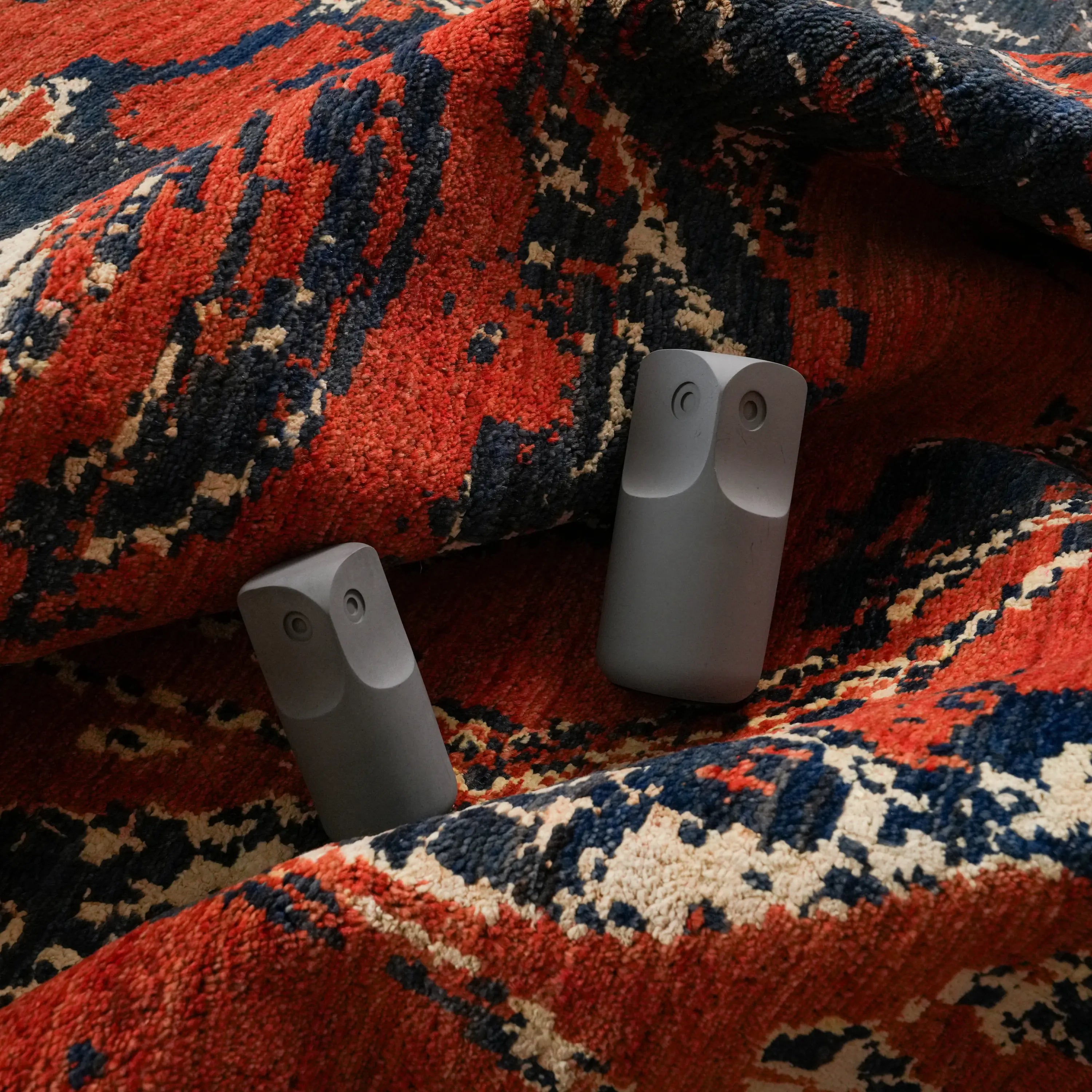 Ayan Series Handwoven Abstract Patterned Terra Wool Rug