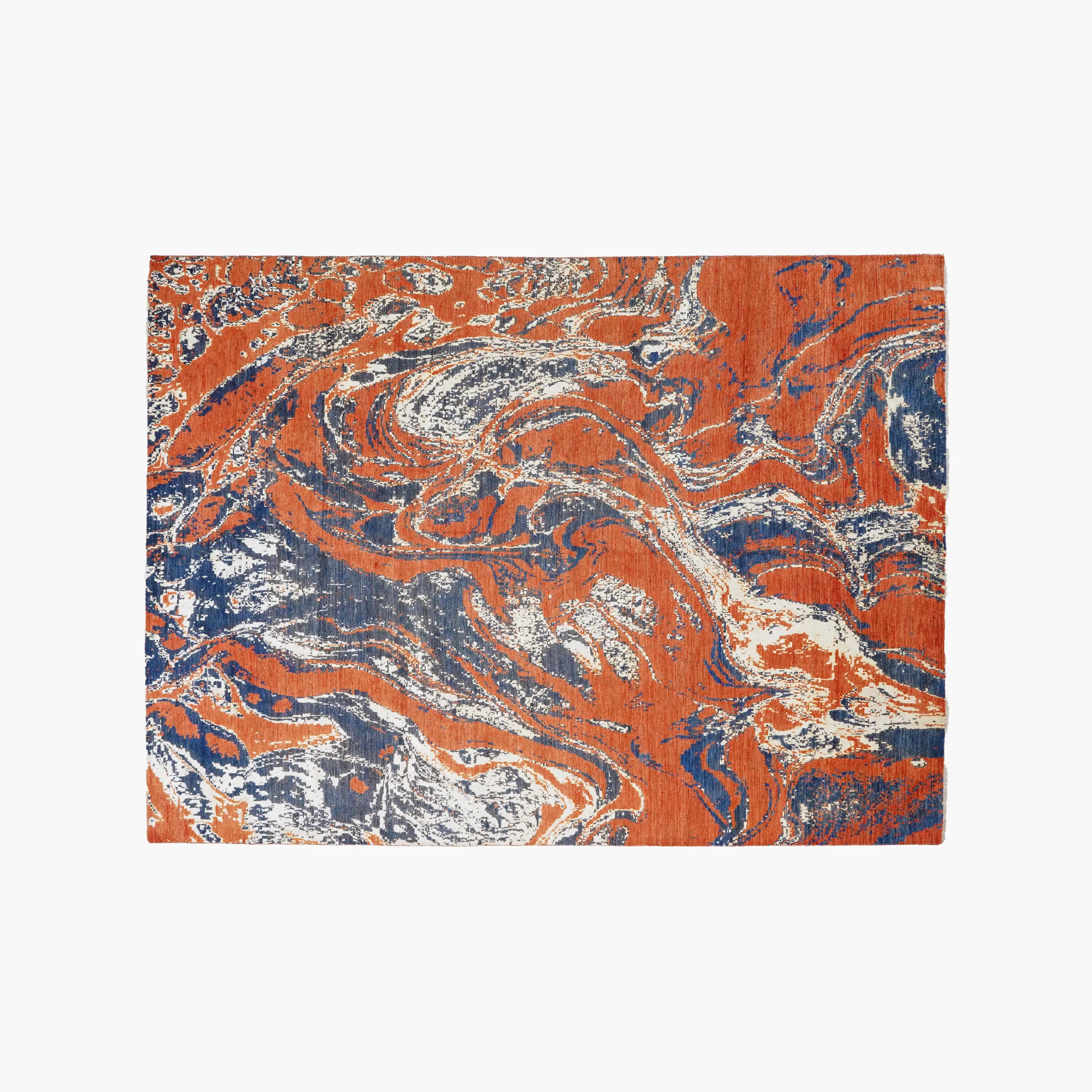 Ayan Series Handwoven Abstract Patterned Terra Wool Rug