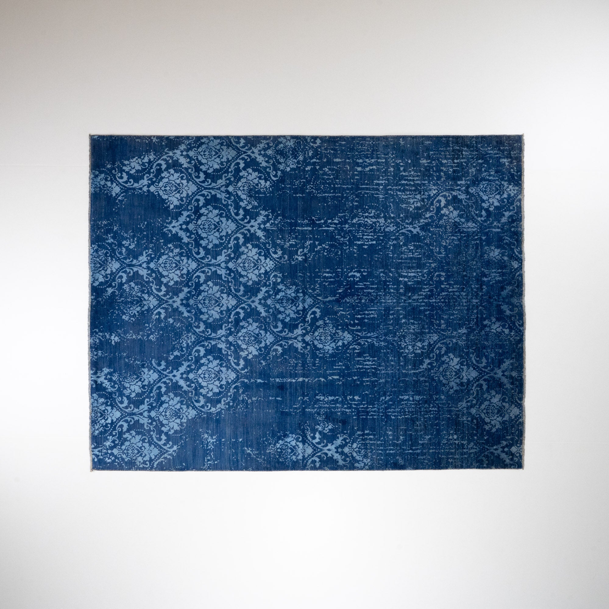 Ayan Series Handwoven Vintage Patterned Navy Wool Rug