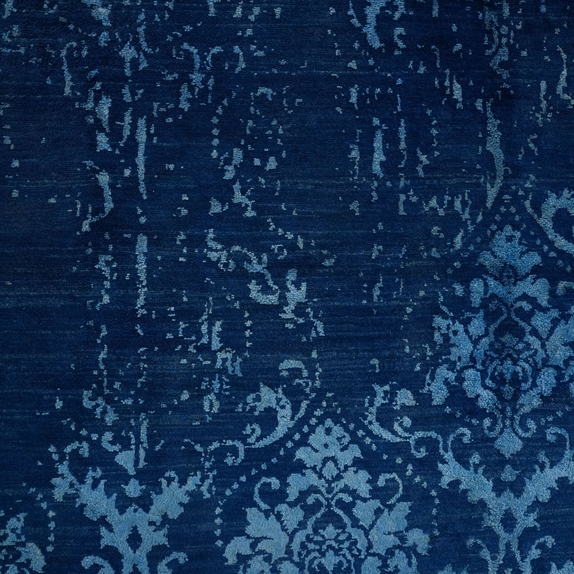 Ayan Series Handwoven Vintage Patterned Navy Wool Rug