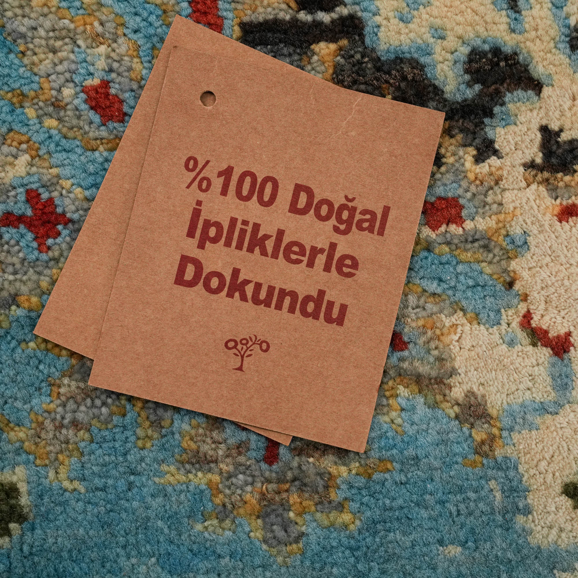 Ayan Series Handwoven Vintage Patterned Blue Wool Rug