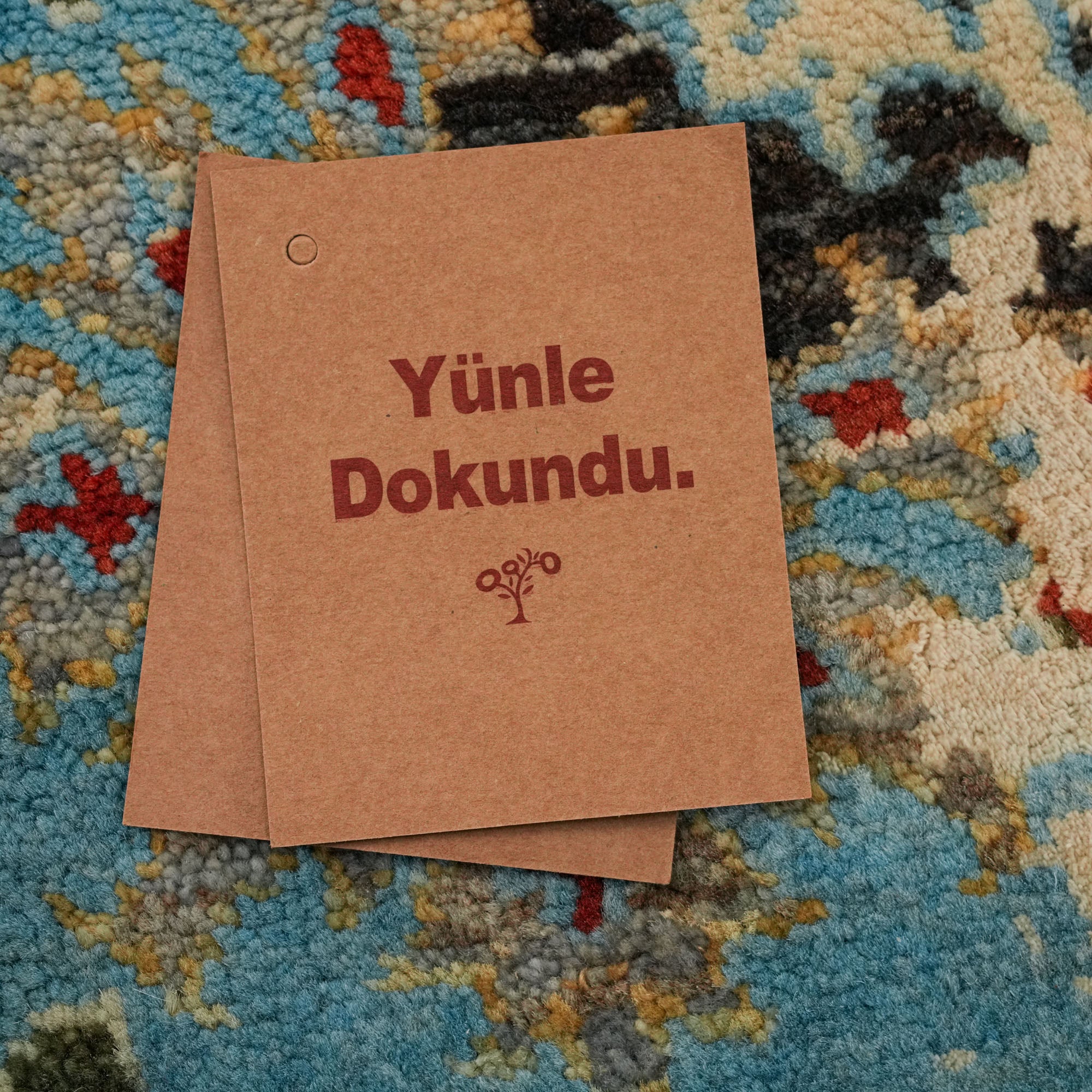 Ayan Series Handwoven Vintage Patterned Blue Wool Rug