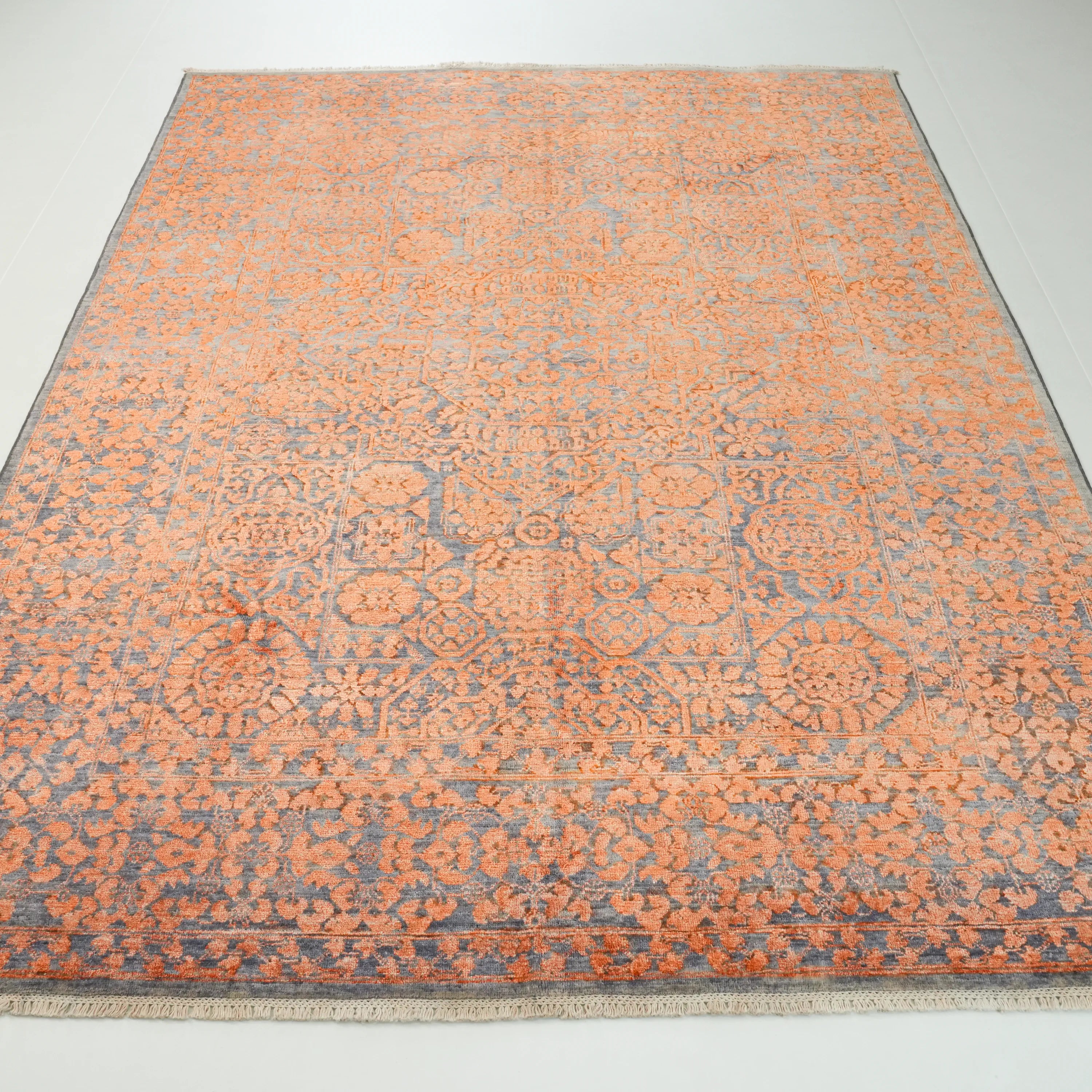 Ayan Serisi El Dokuma Vintage Desenli Terra Yün Halı