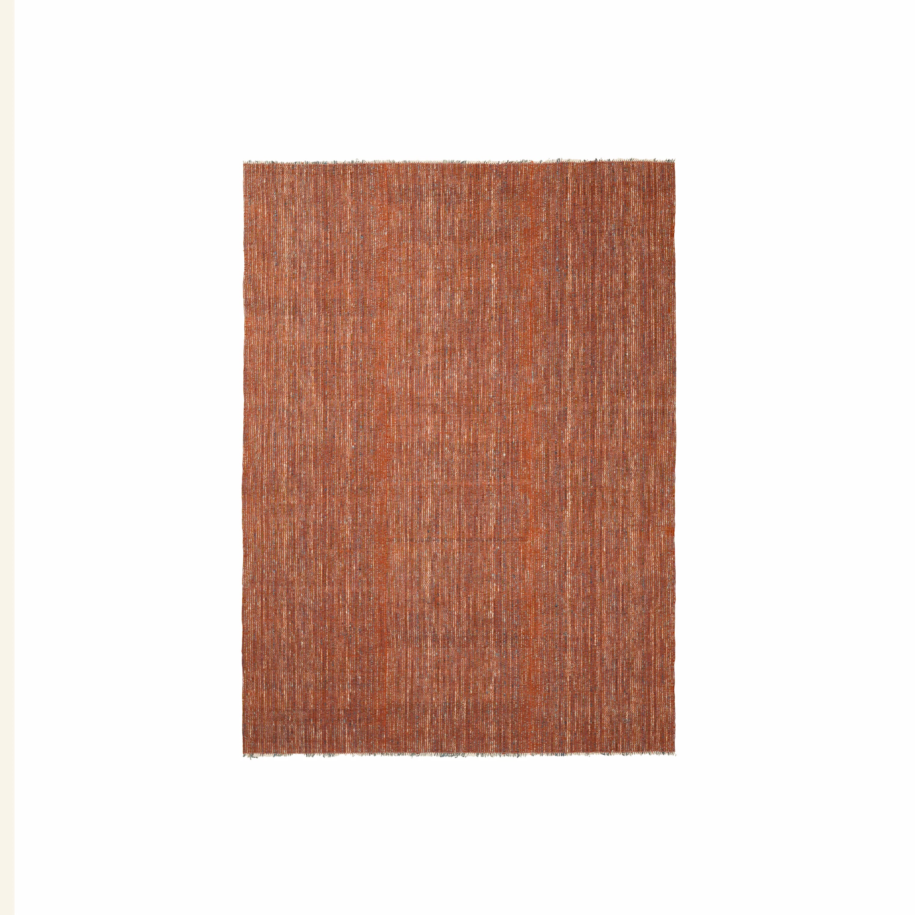 Bohem Serisi Çizgi Desenli Terra Yün Tezgah Dokuma Kilim