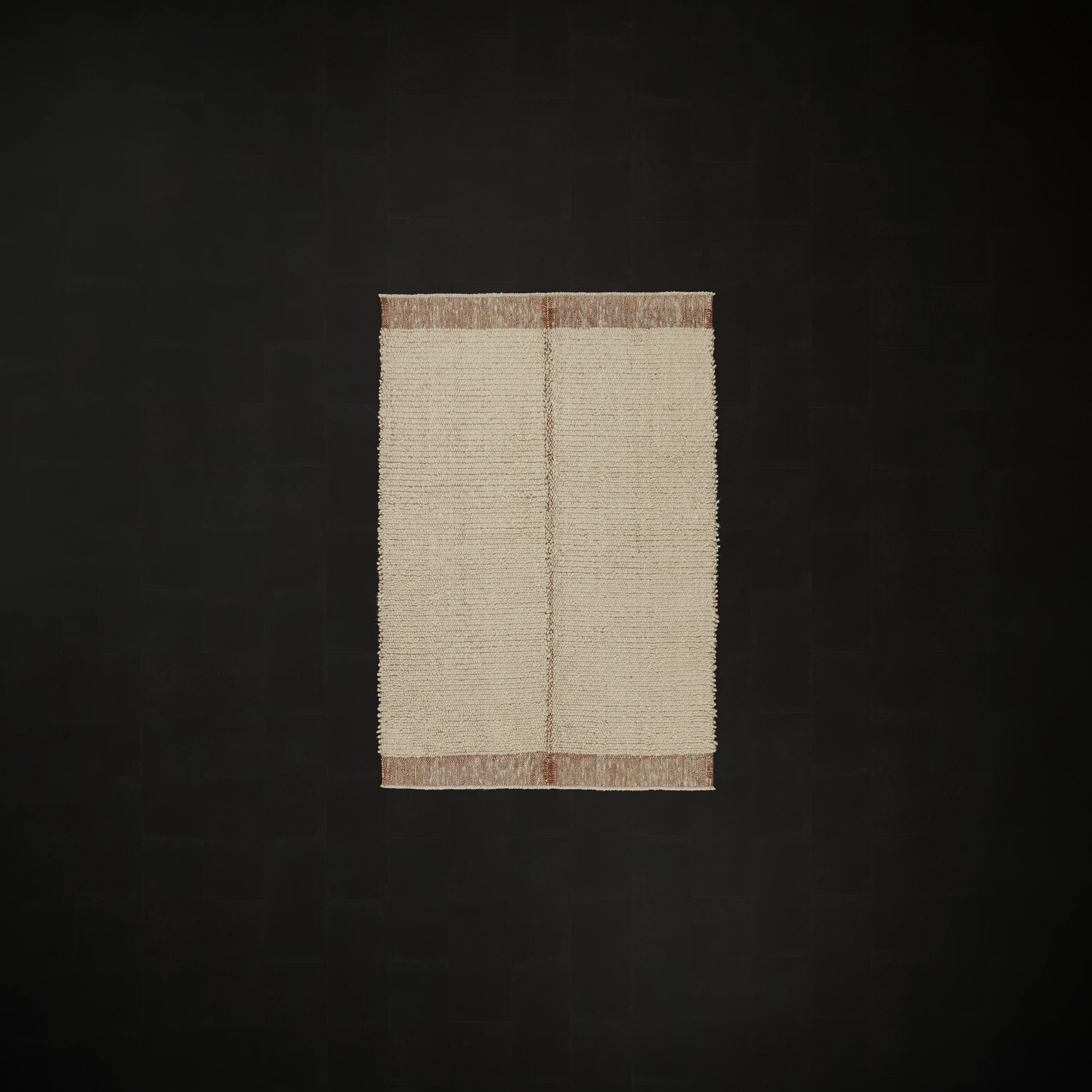 Bohem Serisi Sade Desenli Yün Krem Tezgah Dokuma Kilim