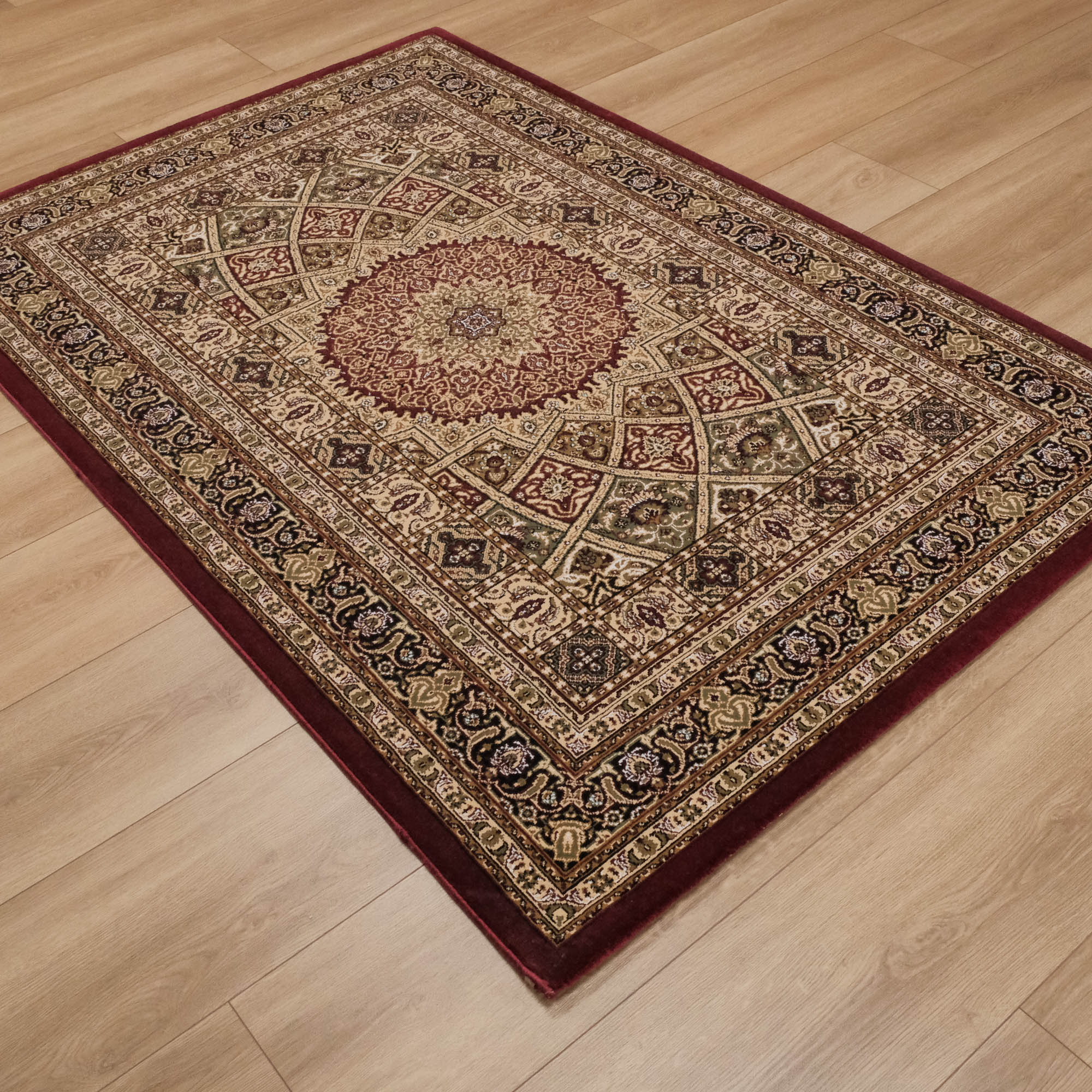 Çerçeve Desenli Akrilik Sarı Halı