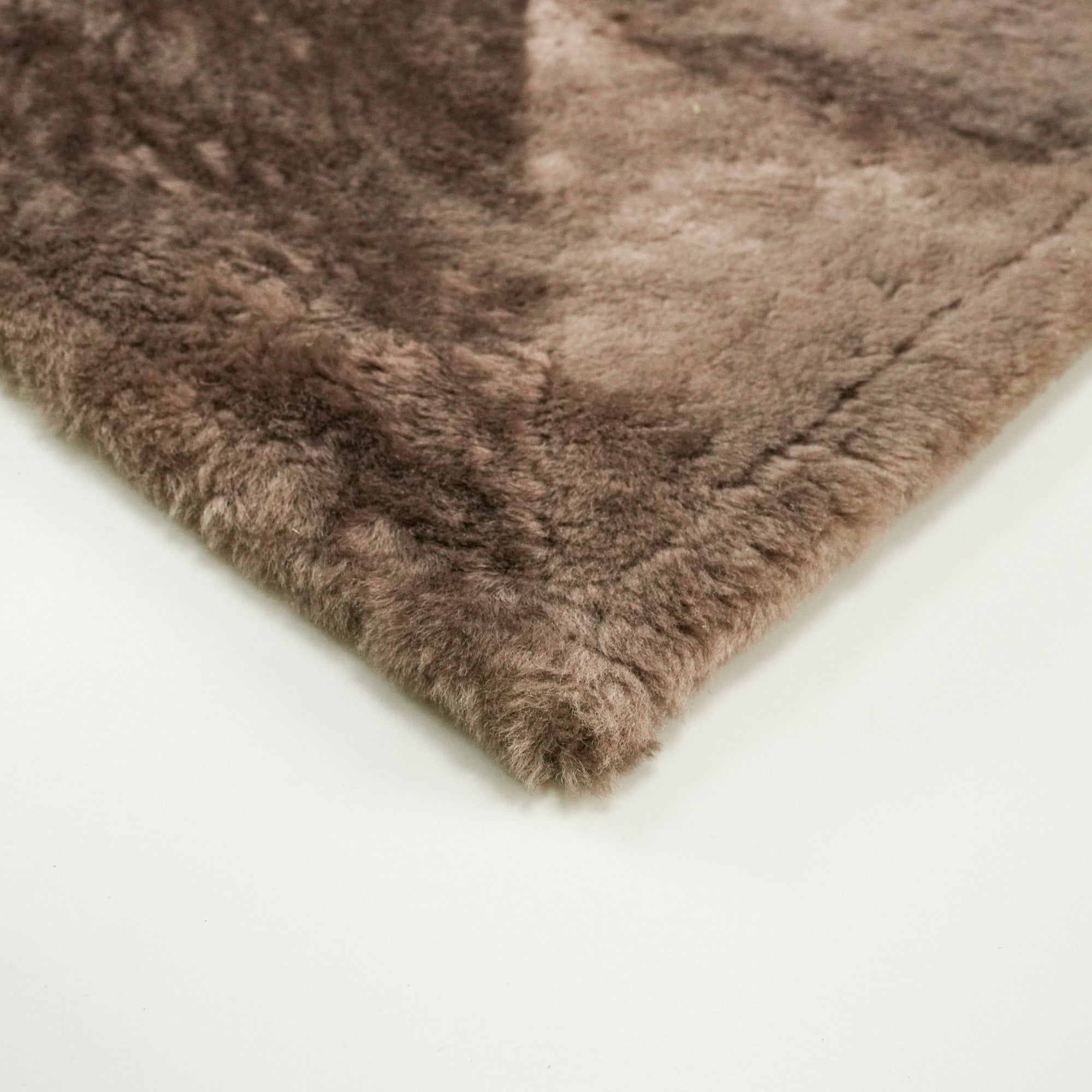 Frame Patterned Leather Mink Rug