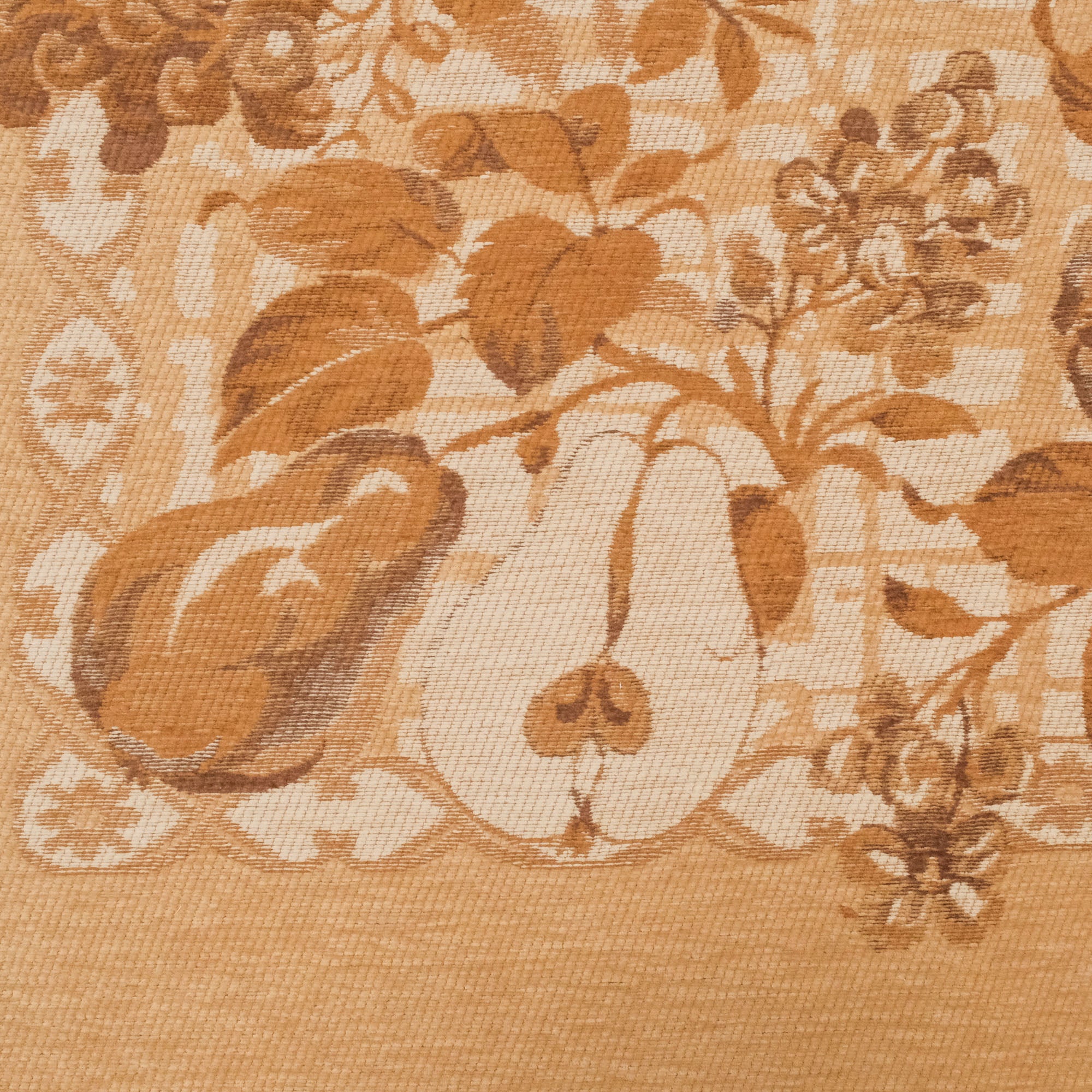 Floral Patterned Cotton Brown Kilim