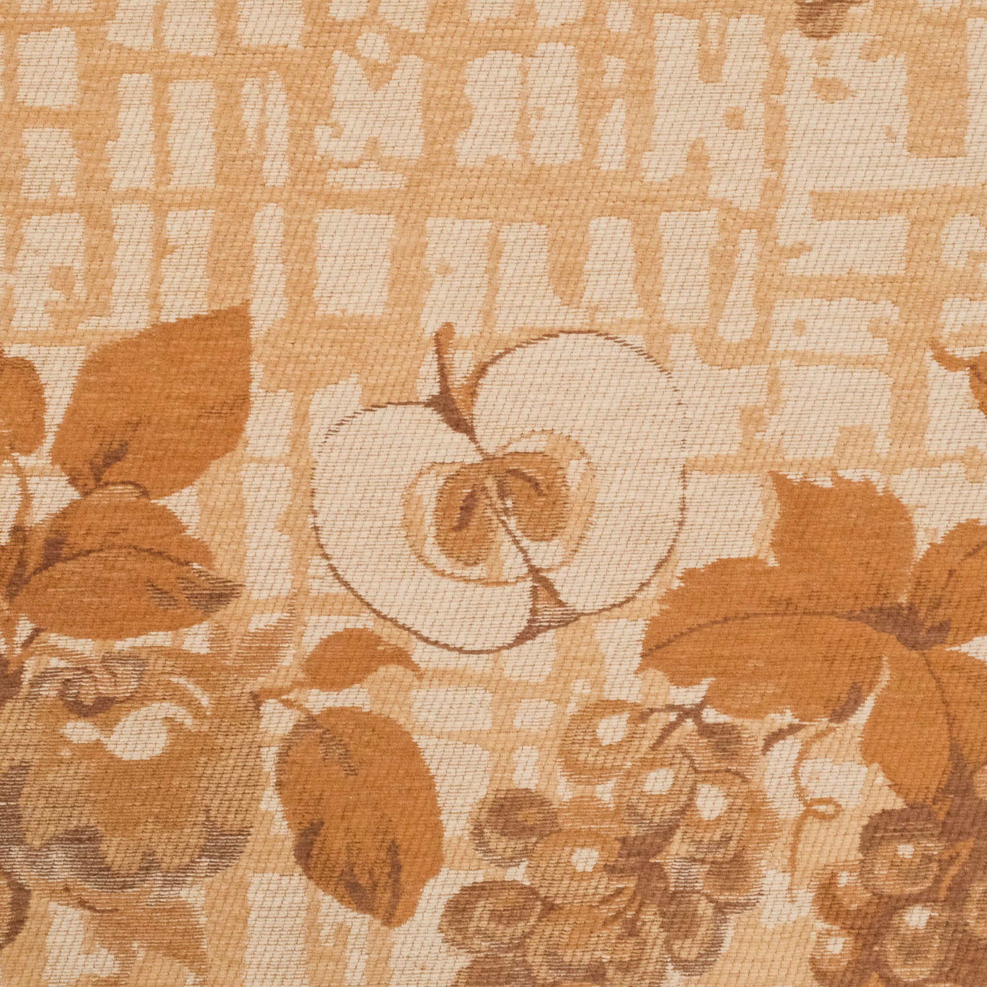Floral Patterned Cotton Brown Kilim