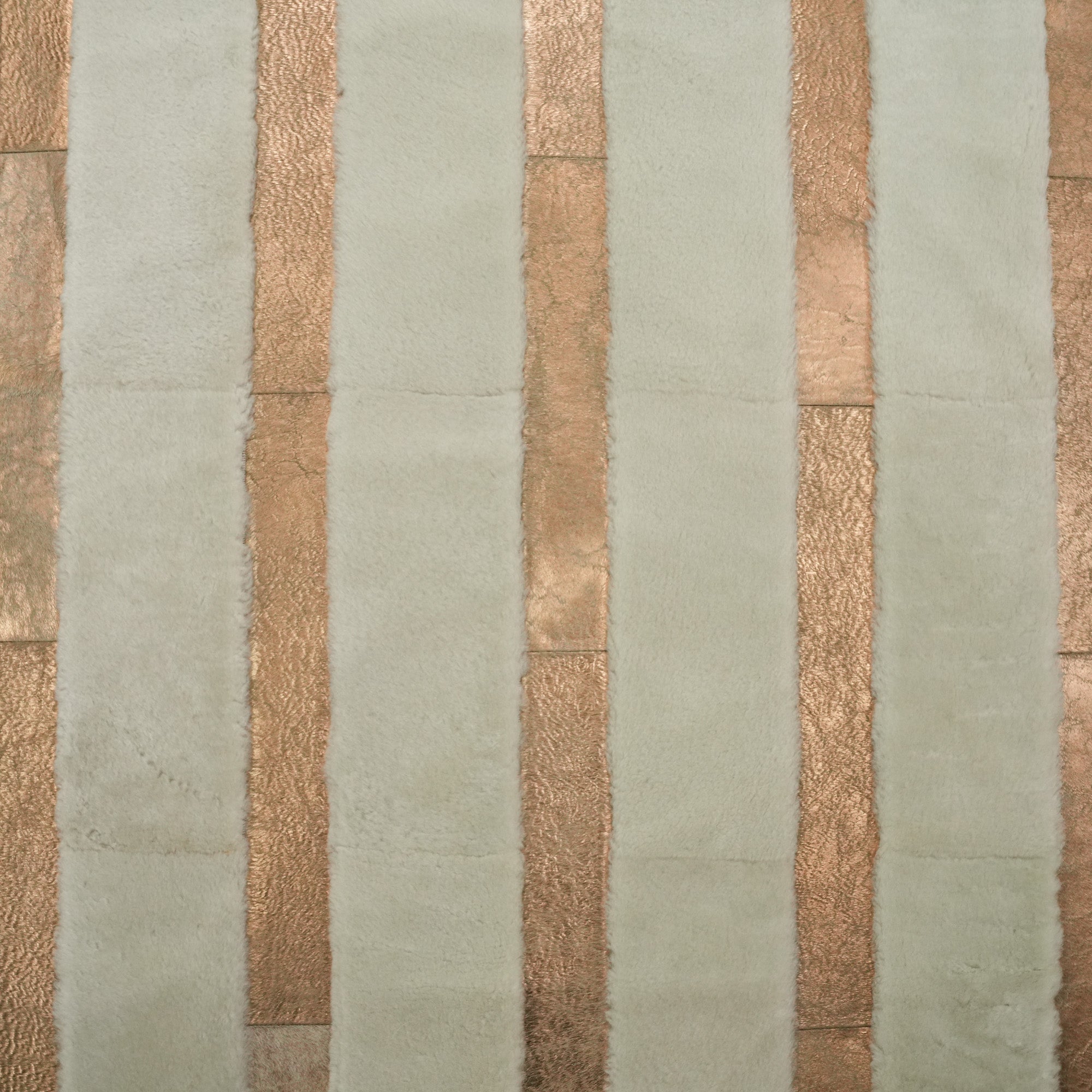 Cream Leather Rug with Line Pattern Rug