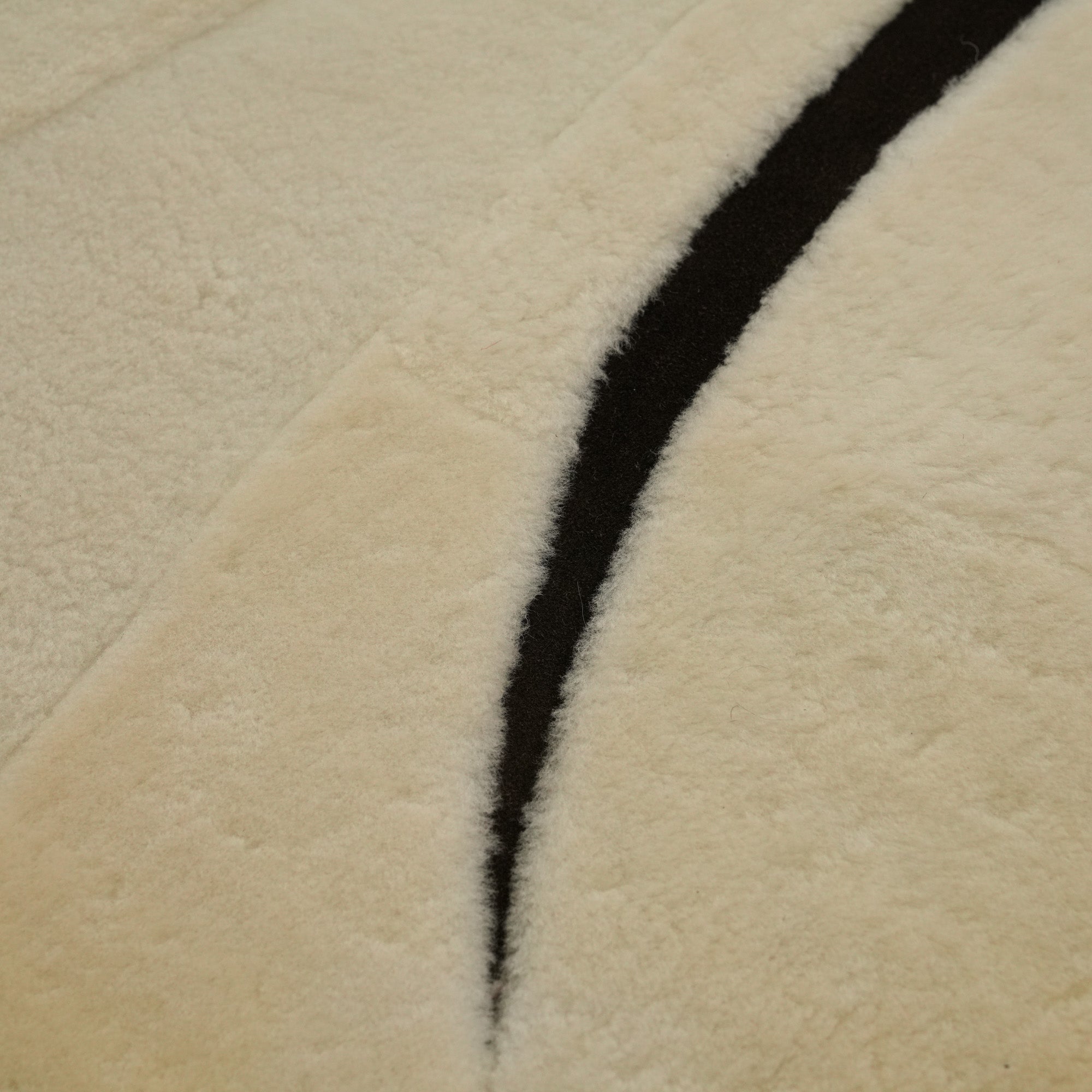 Cream Sheepskin Rug with Striped Pattern Rug