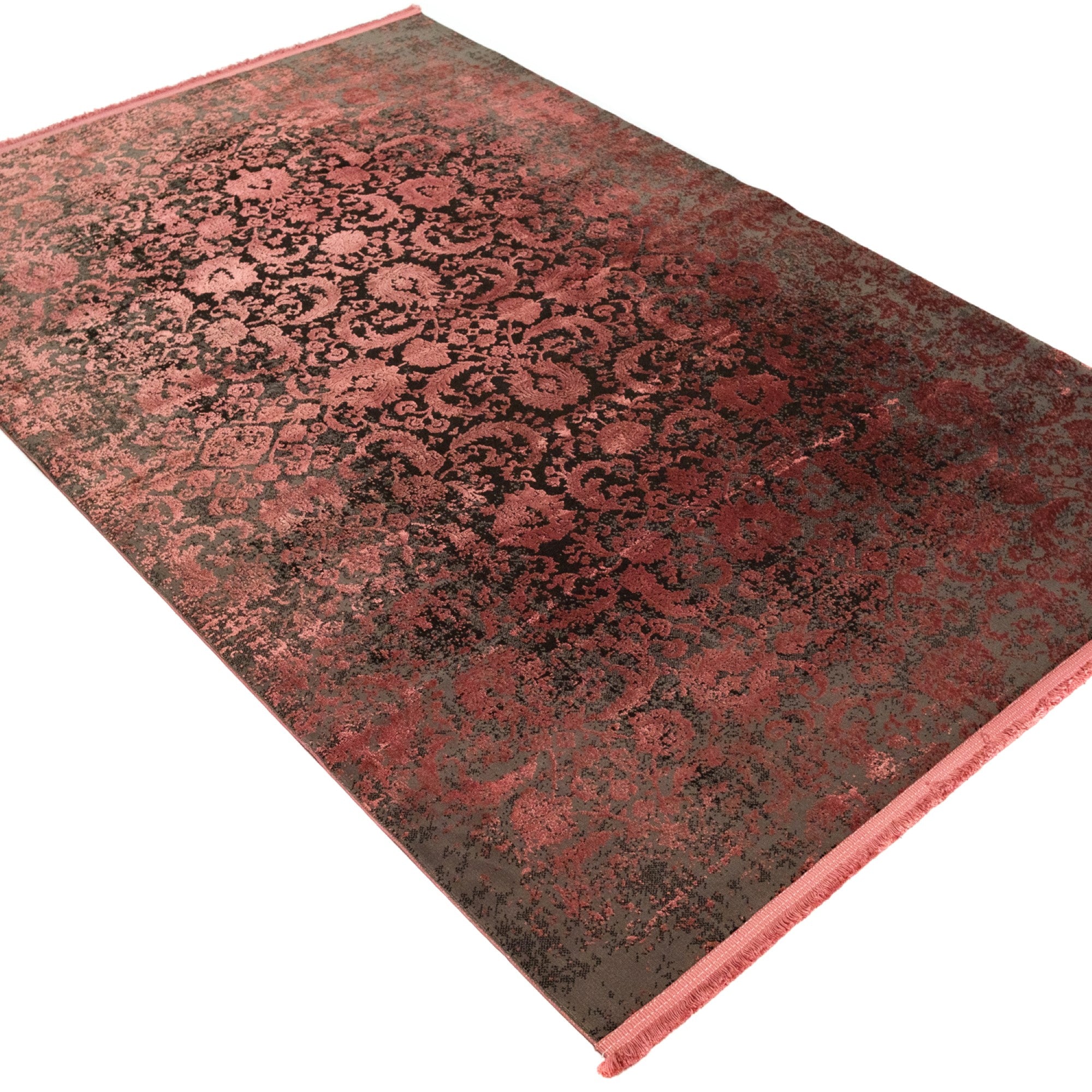 Cordoba Series Machine Woven Floral Pattern Burgundy Rug