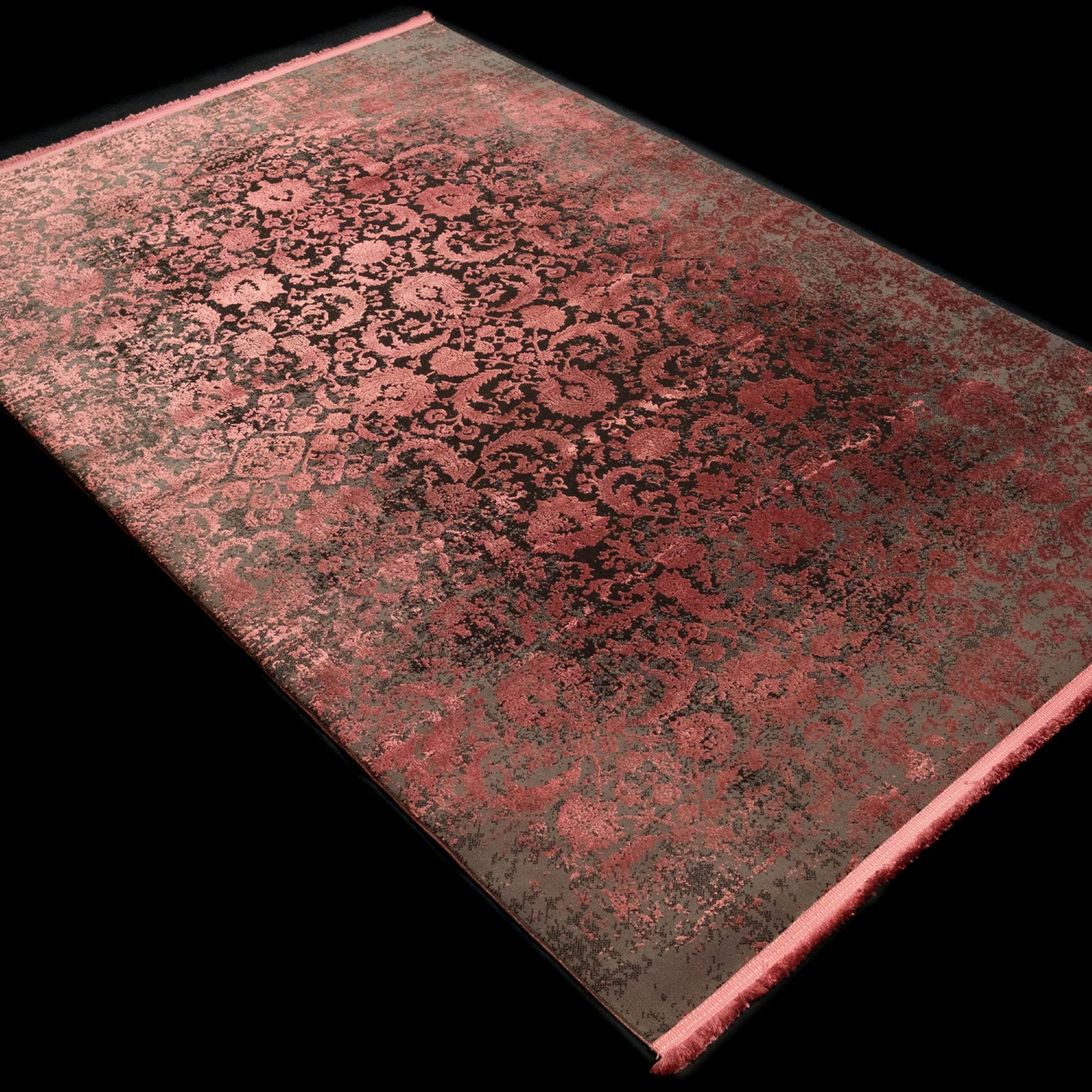Cordoba Series Machine Woven Floral Pattern Burgundy Rug